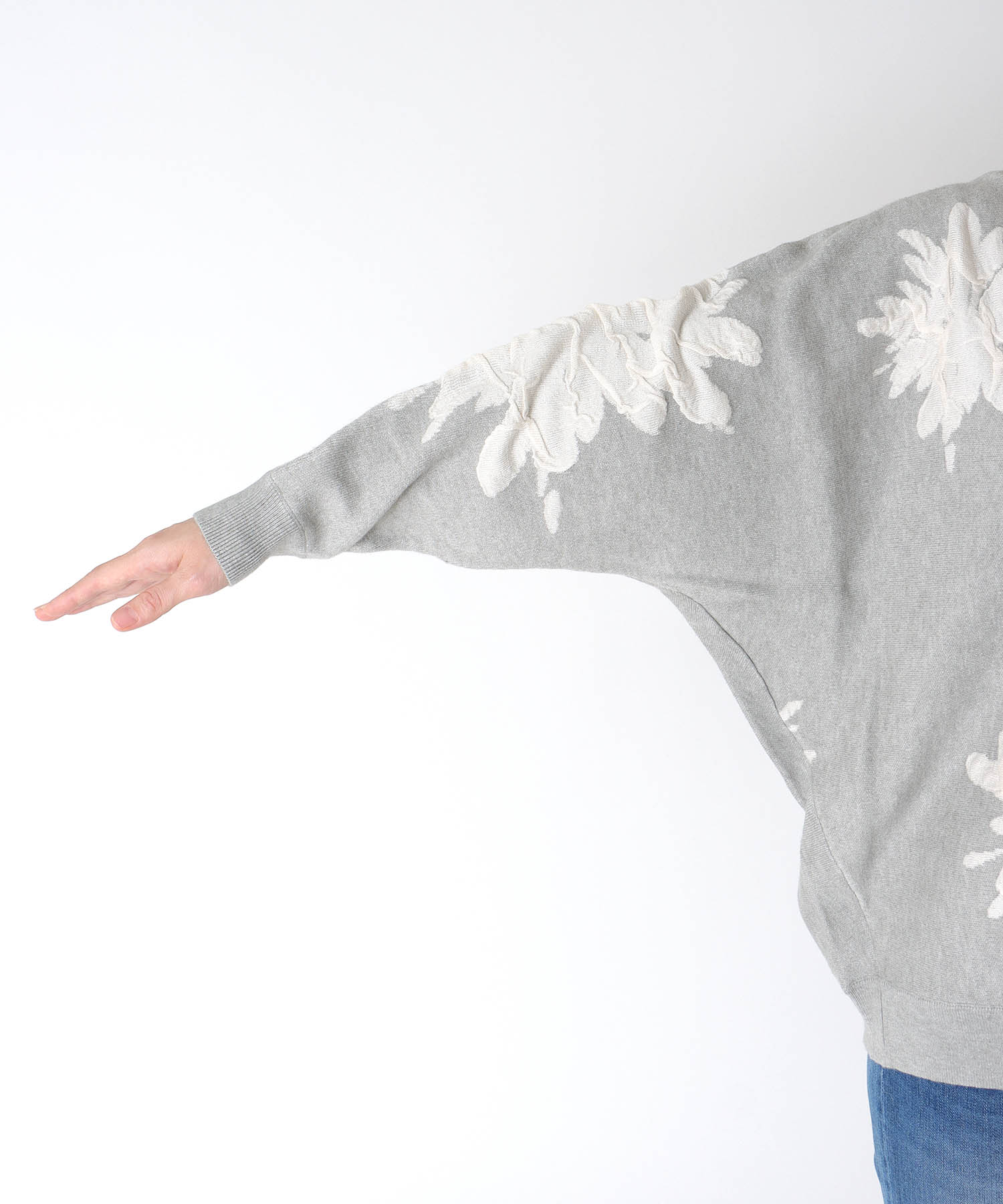 【NEWカラー登場】フラワージャガードドルマンカーディガン