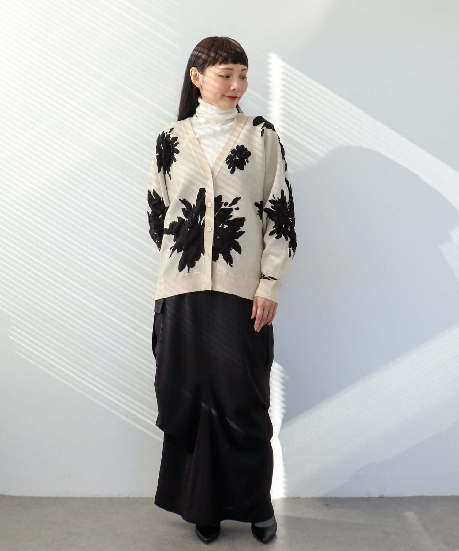 【NEWカラー登場】フラワージャガードドルマンカーディガン