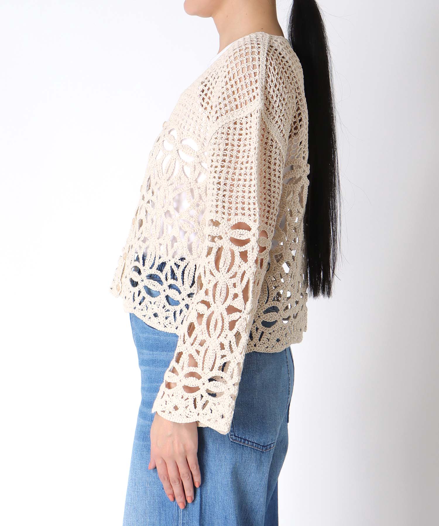 ≪4/16(木)予約開始≫クロシェMIX編みカーディガン