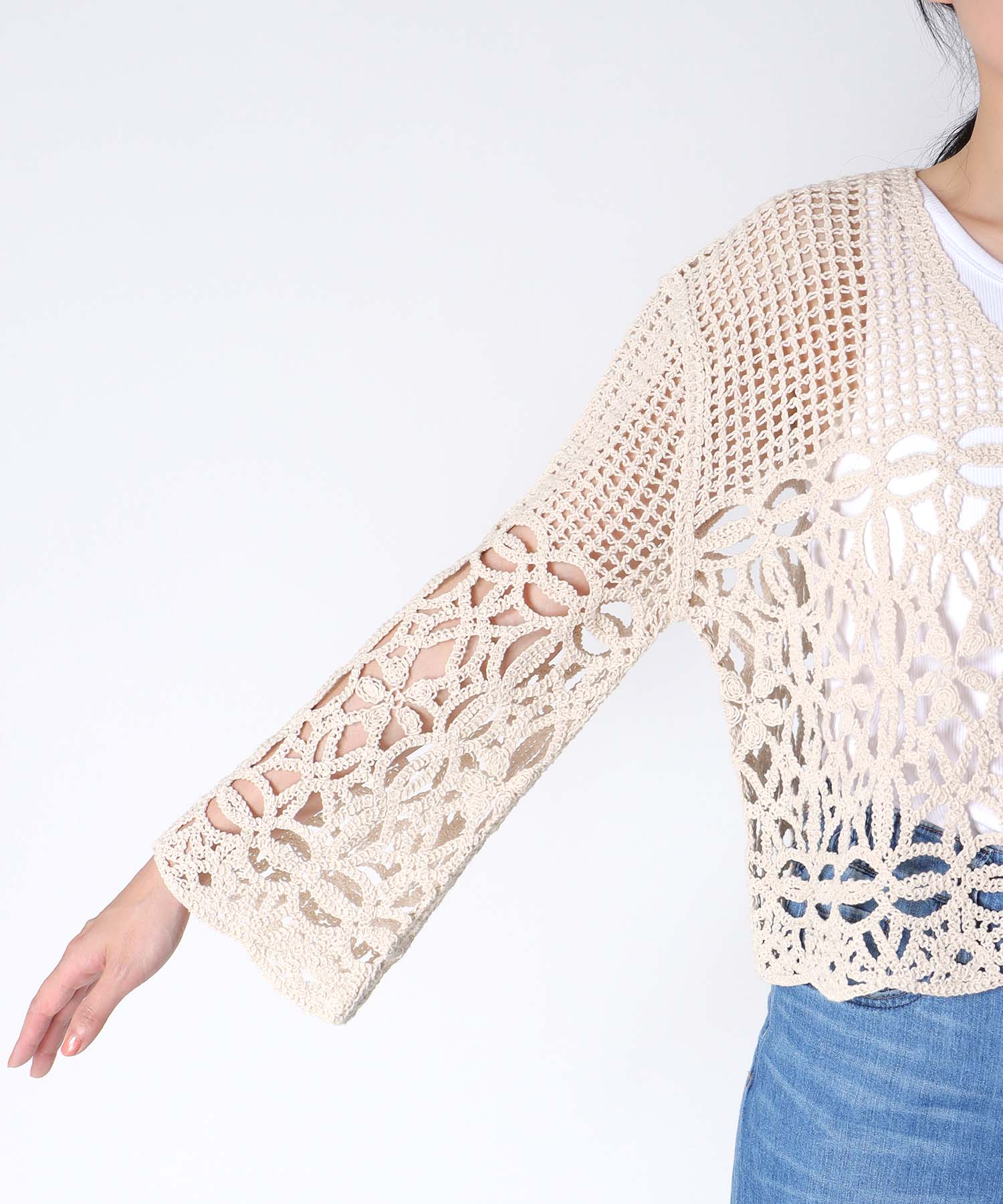 ≪4/16(木)予約開始≫クロシェMIX編みカーディガン