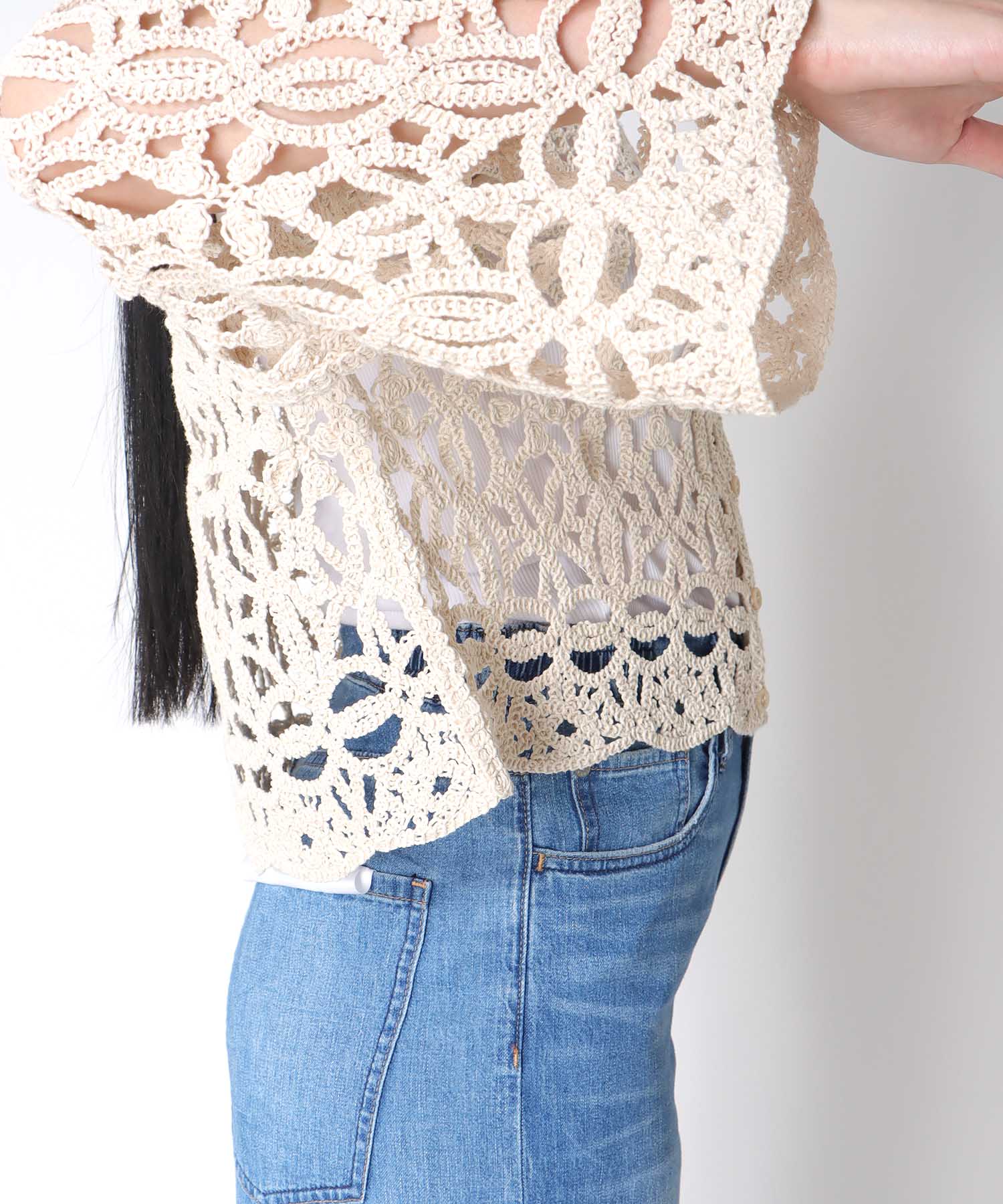 ≪4/16(木)予約開始≫クロシェMIX編みカーディガン