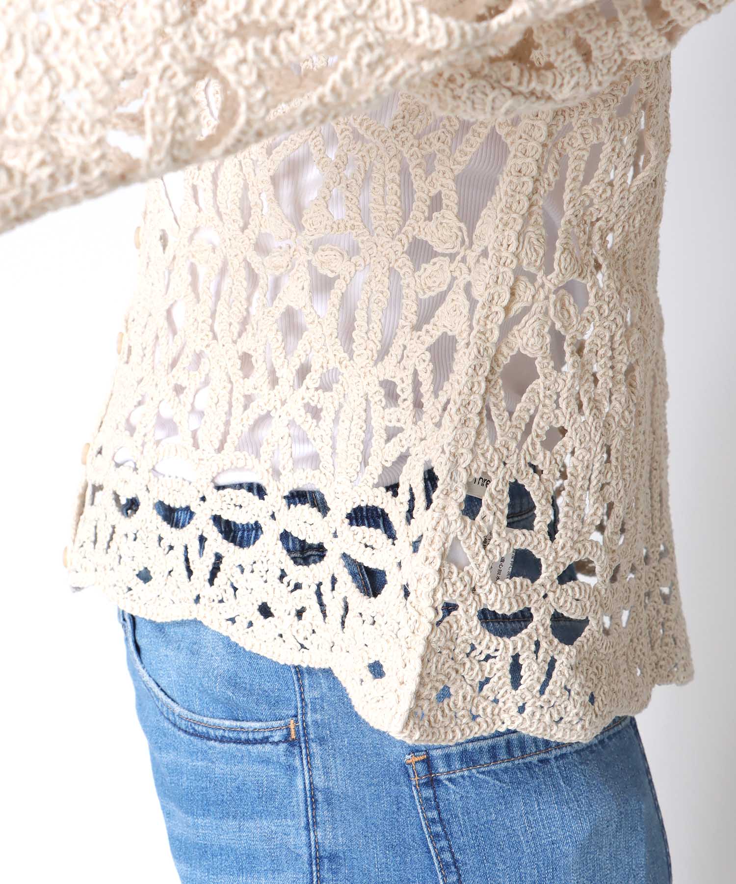 ≪4/16(木)予約開始≫クロシェMIX編みカーディガン