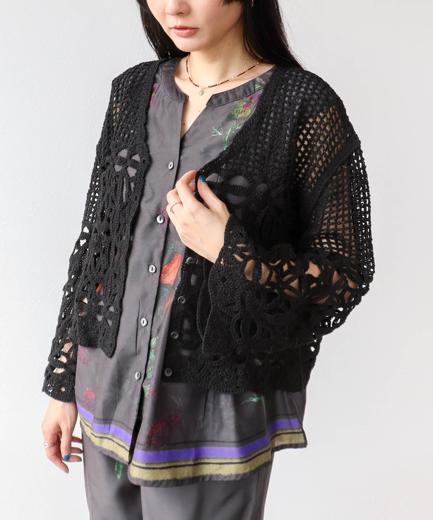 ≪4/16(木)予約開始≫クロシェMIX編みカーディガン