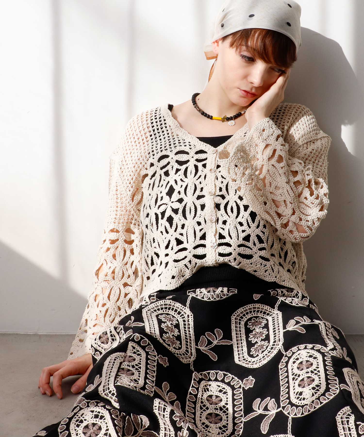 ≪4/16(木)予約開始≫クロシェMIX編みカーディガン