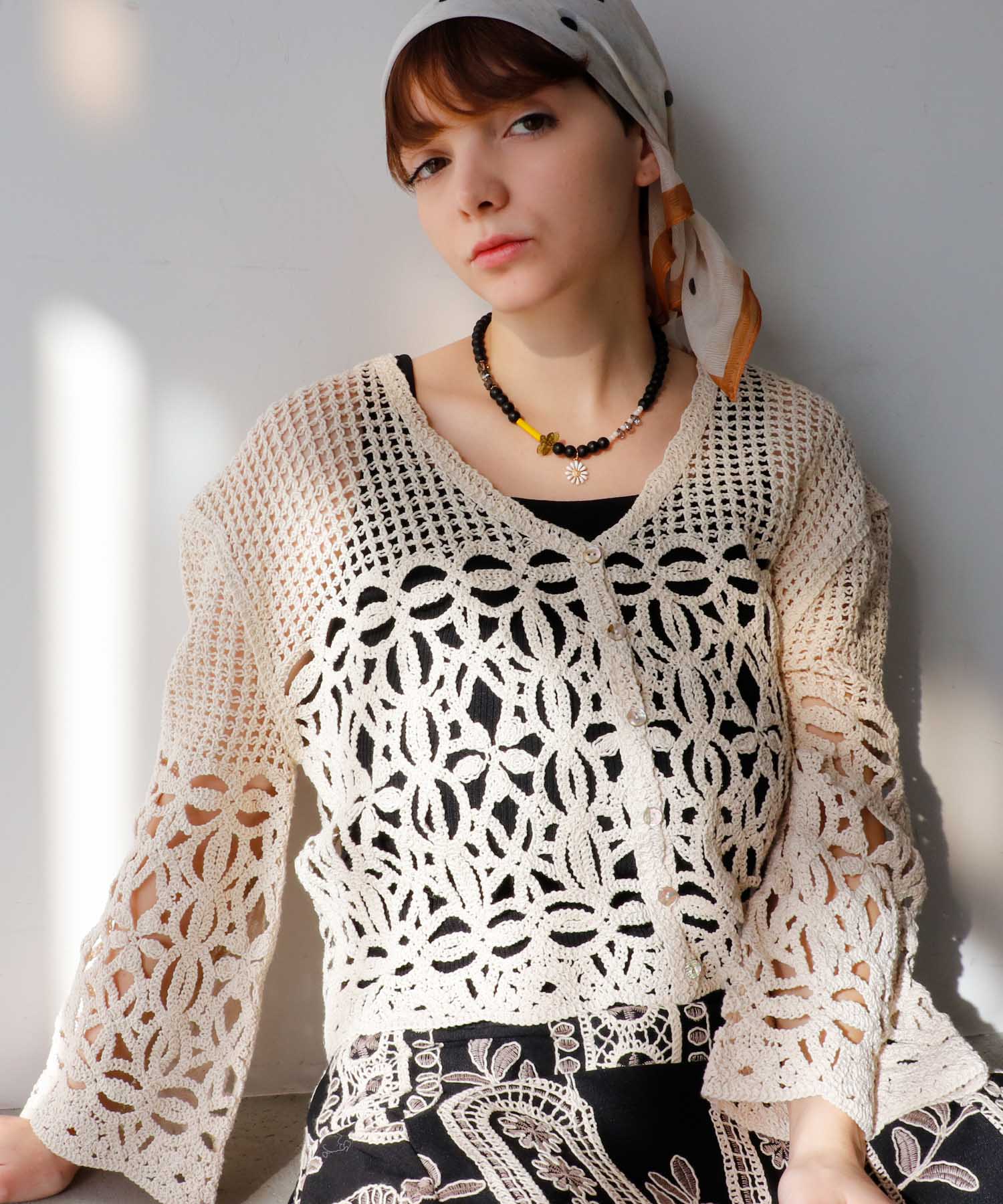 ≪4/16(木)予約開始≫クロシェMIX編みカーディガン