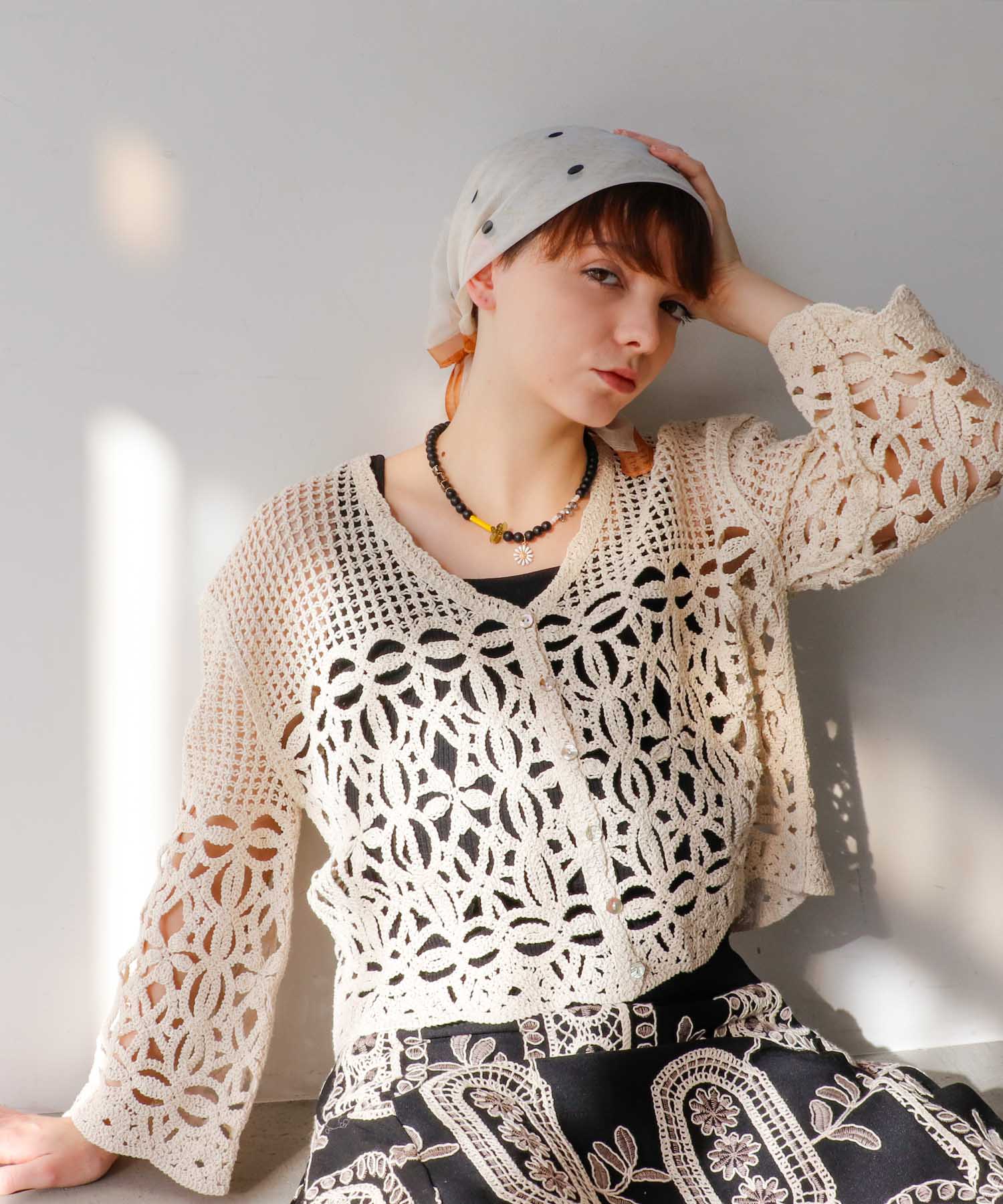 ≪4/16(木)予約開始≫クロシェMIX編みカーディガン