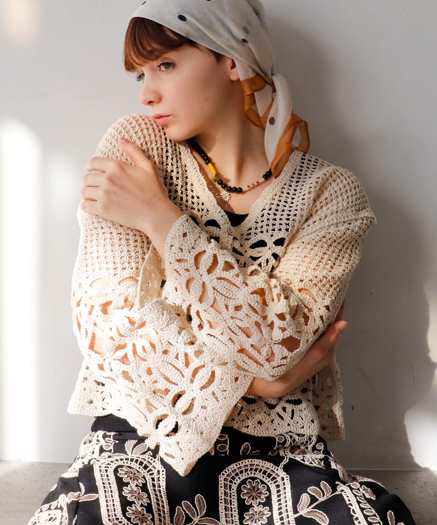 ≪4/16(木)予約開始≫クロシェMIX編みカーディガン