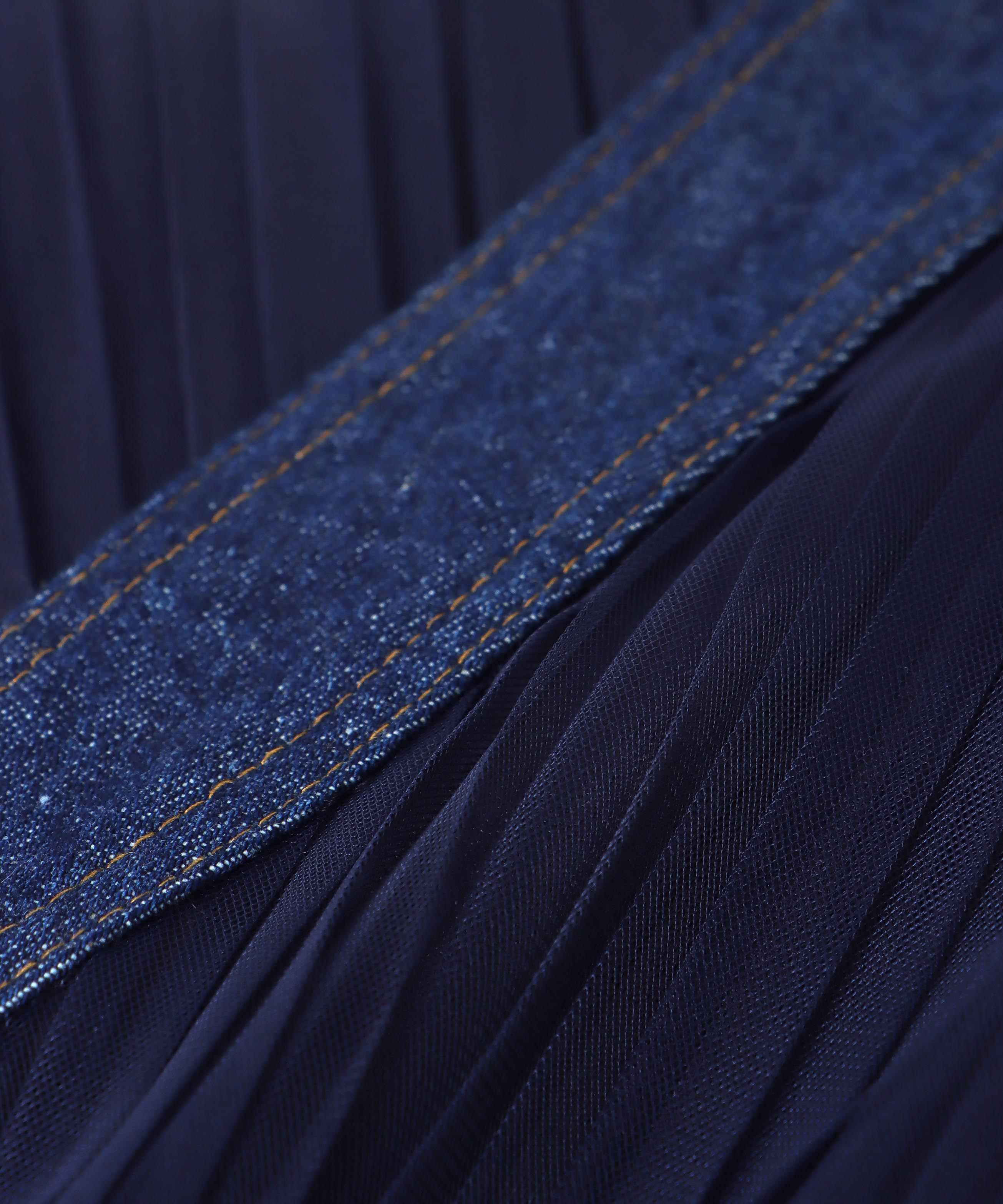 チュールプリーツ前後2WAYジャンスカ