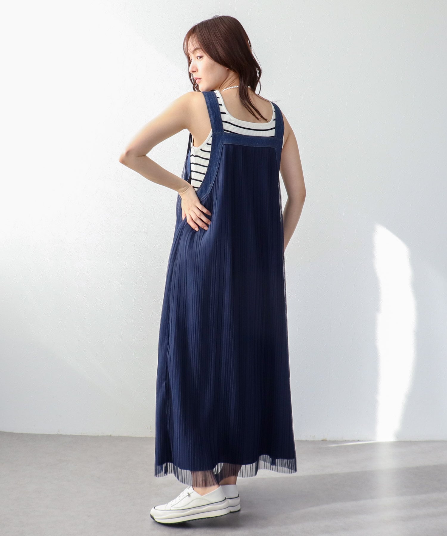 チュールプリーツ前後2WAYジャンスカ