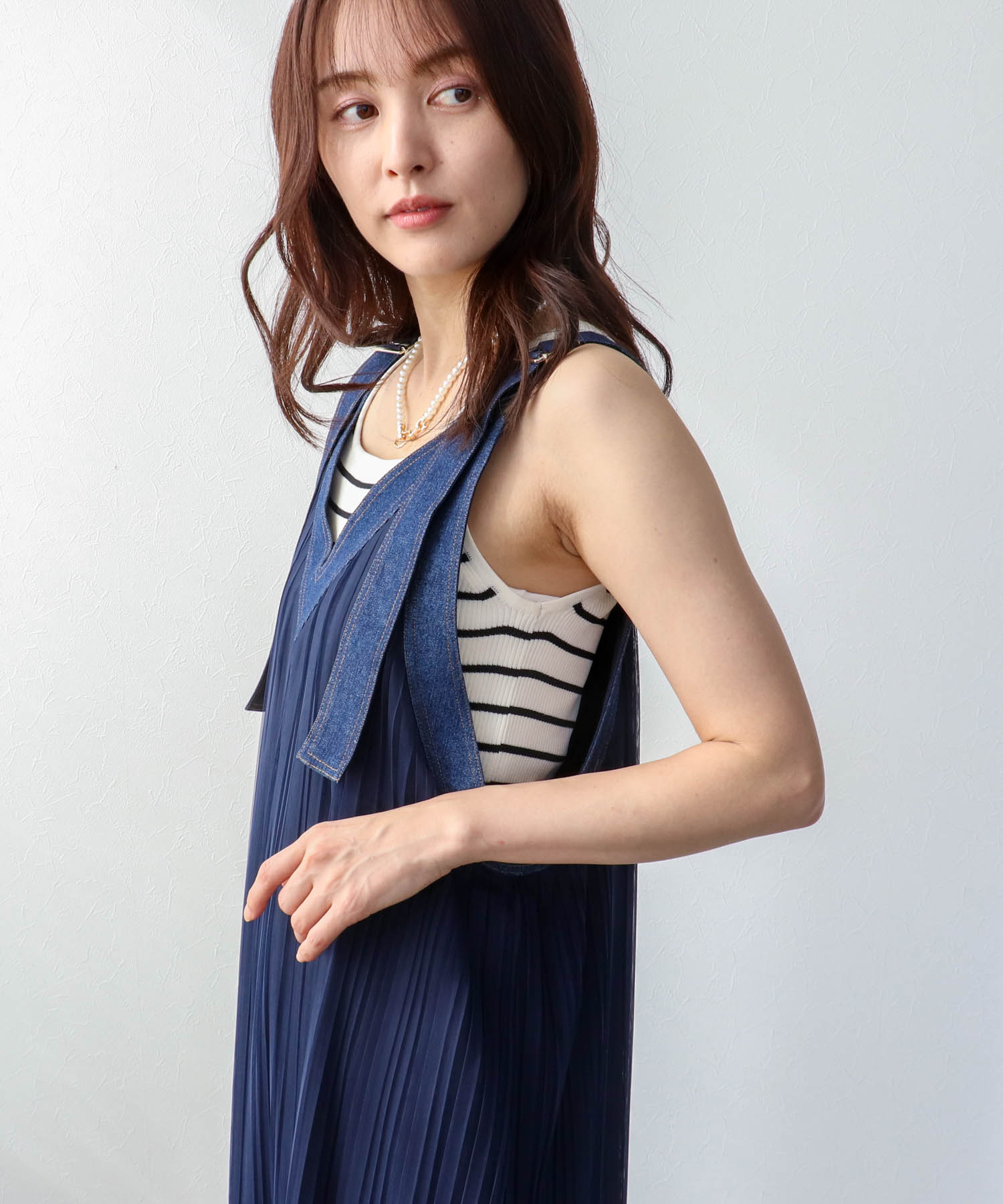 チュールプリーツ前後2WAYジャンスカ