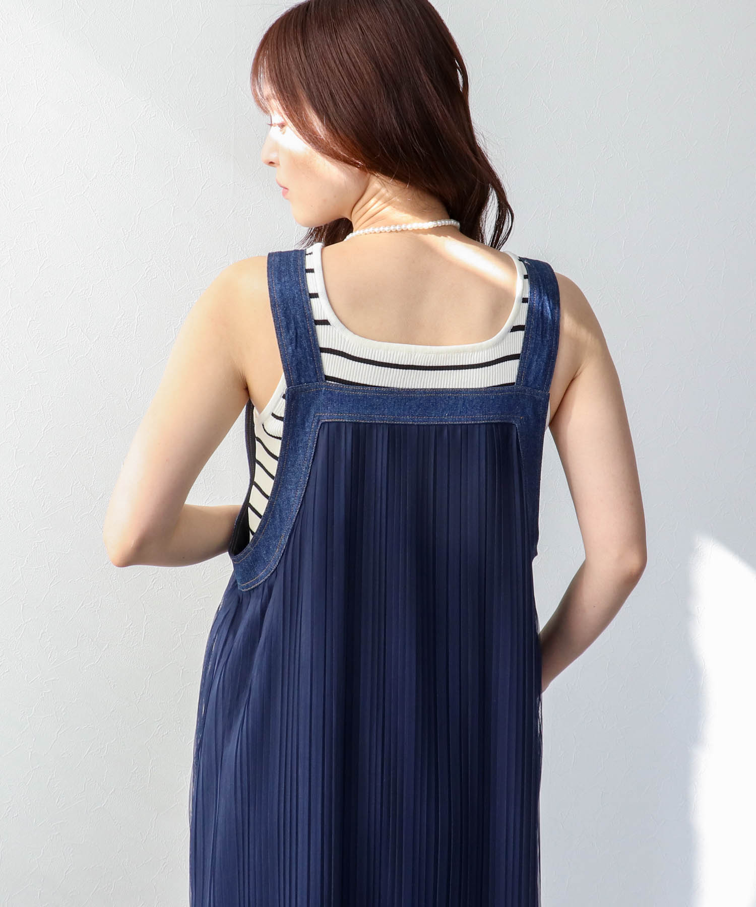 チュールプリーツ前後2WAYジャンスカ