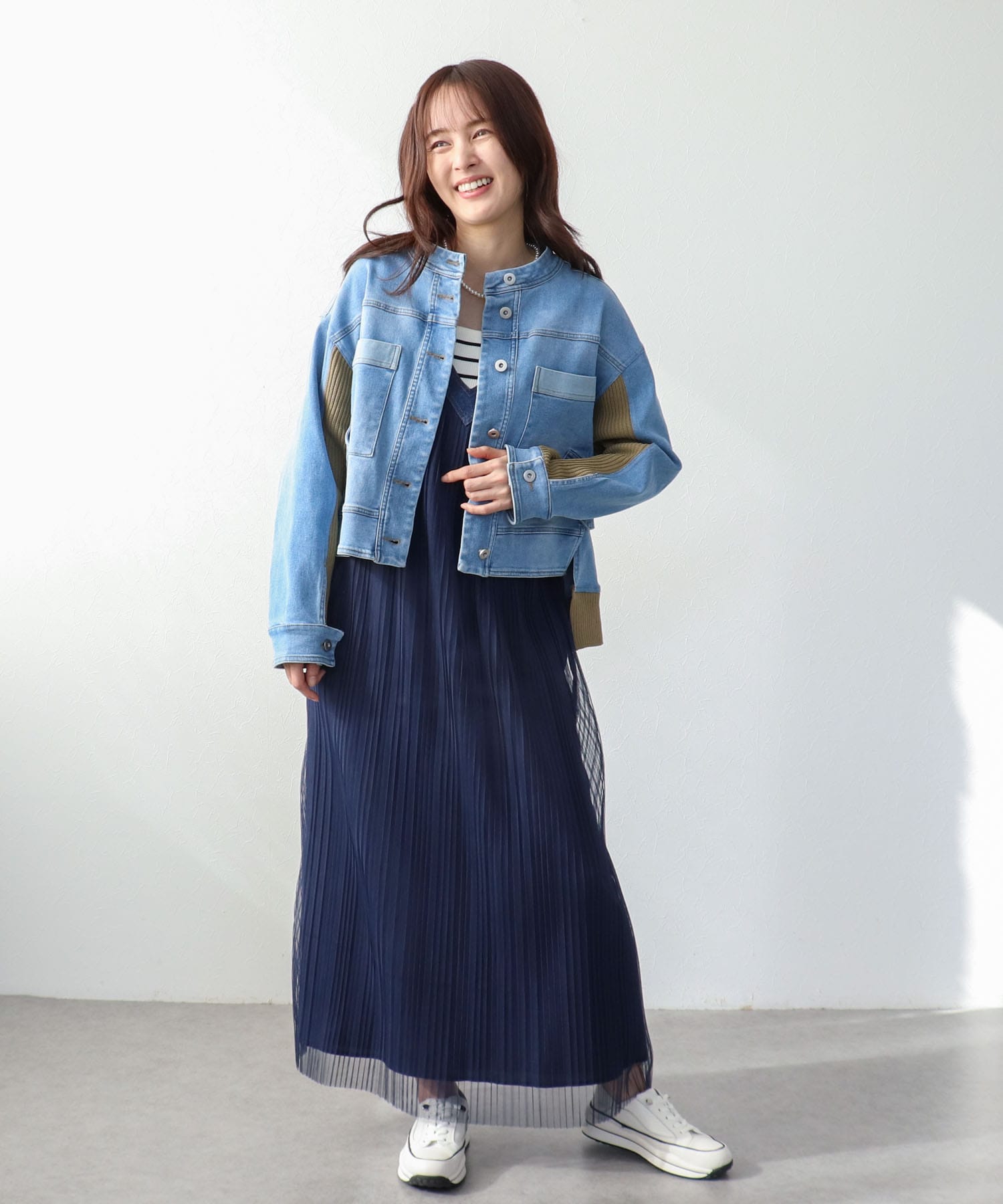 チュールプリーツ前後2WAYジャンスカ