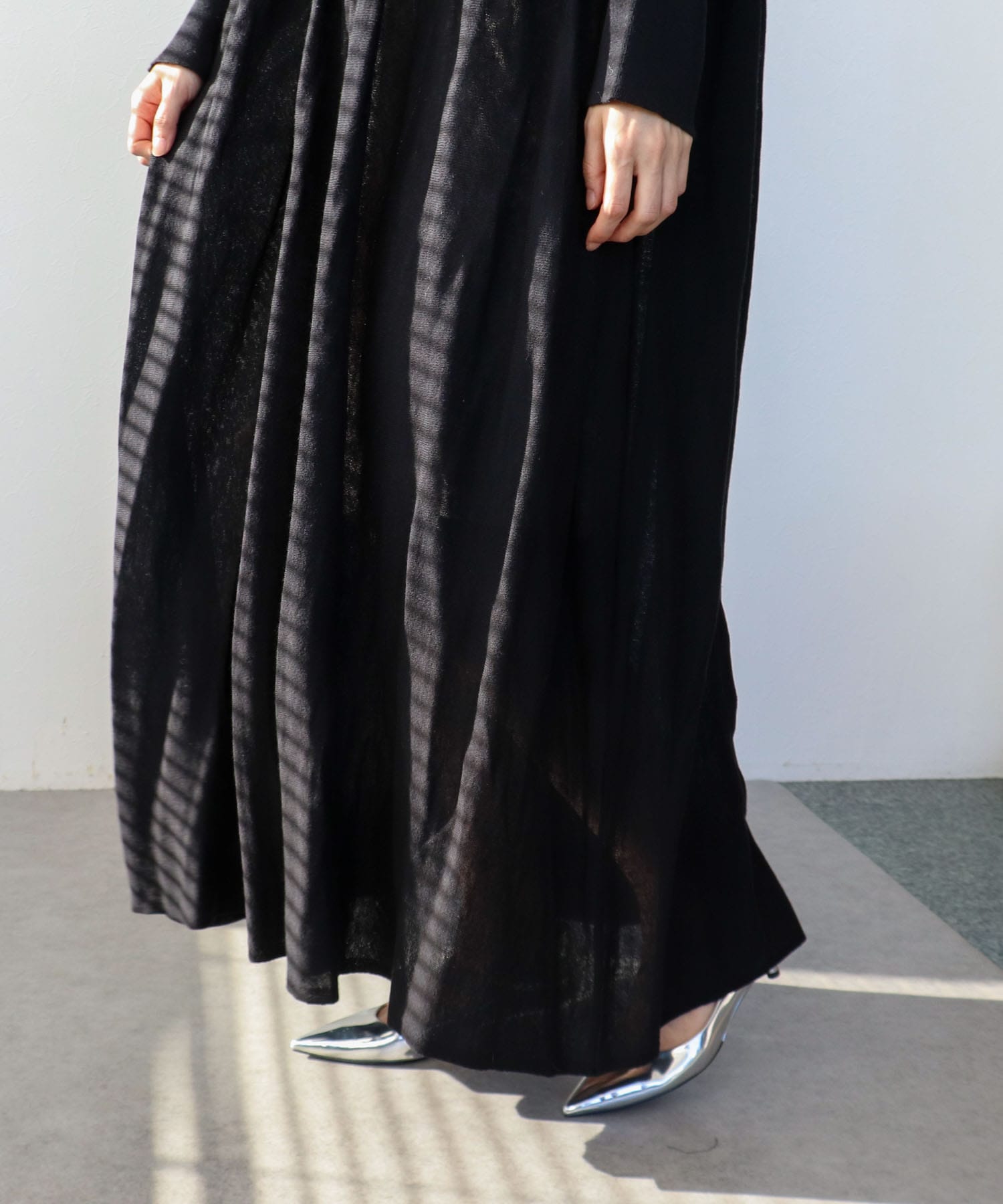 ギャザーニットワンピース