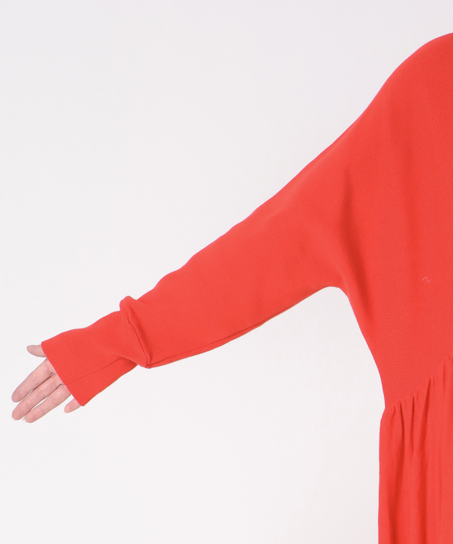 ギャザーニットワンピース