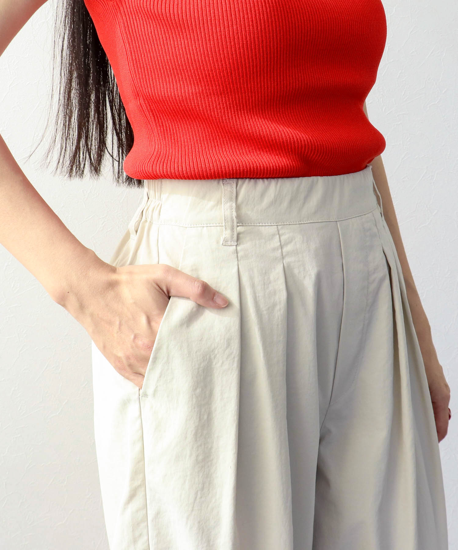 【UVカット】ストレッチテックチノワイドパンツ