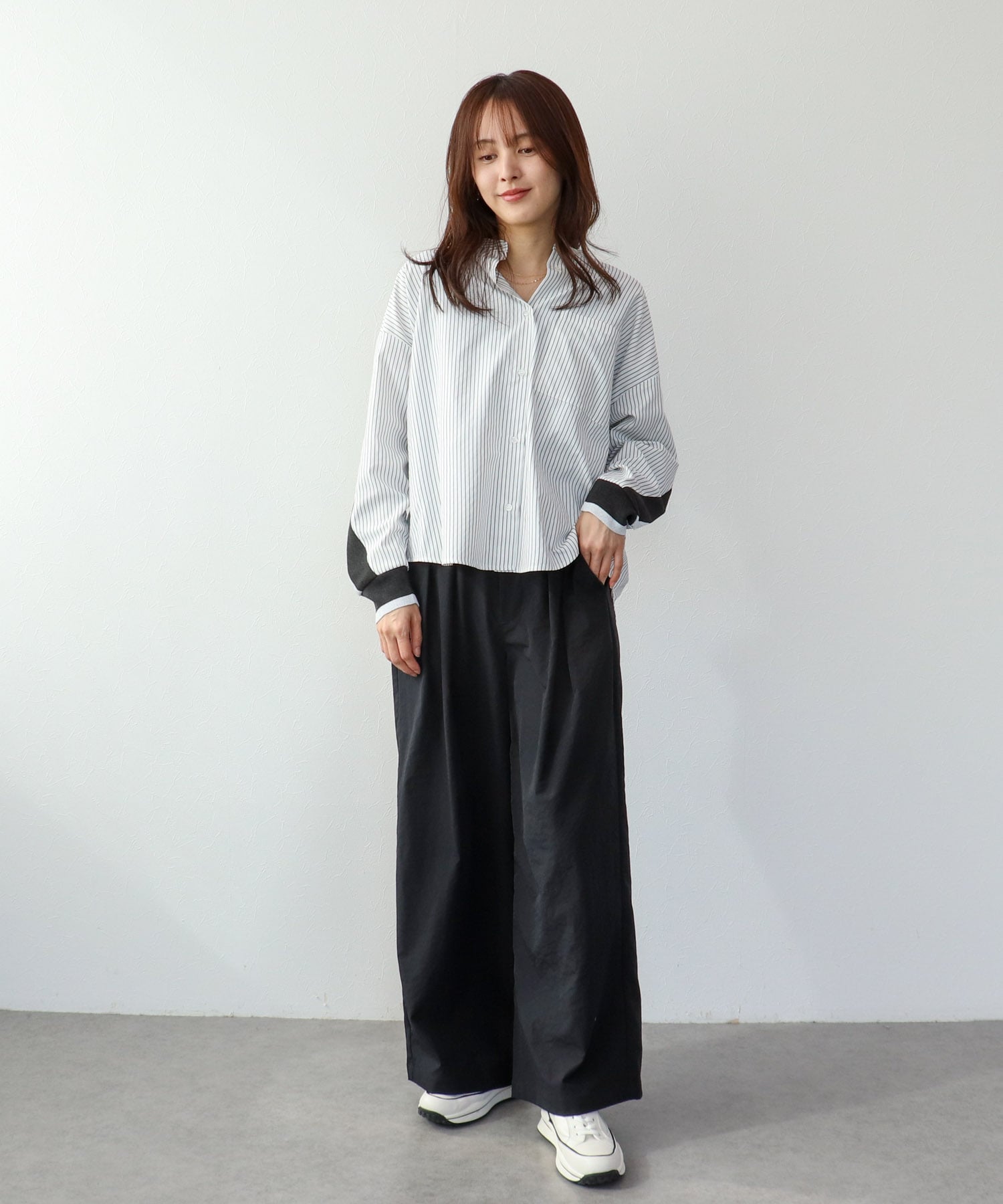 【UVカット】ストレッチテックチノワイドパンツ