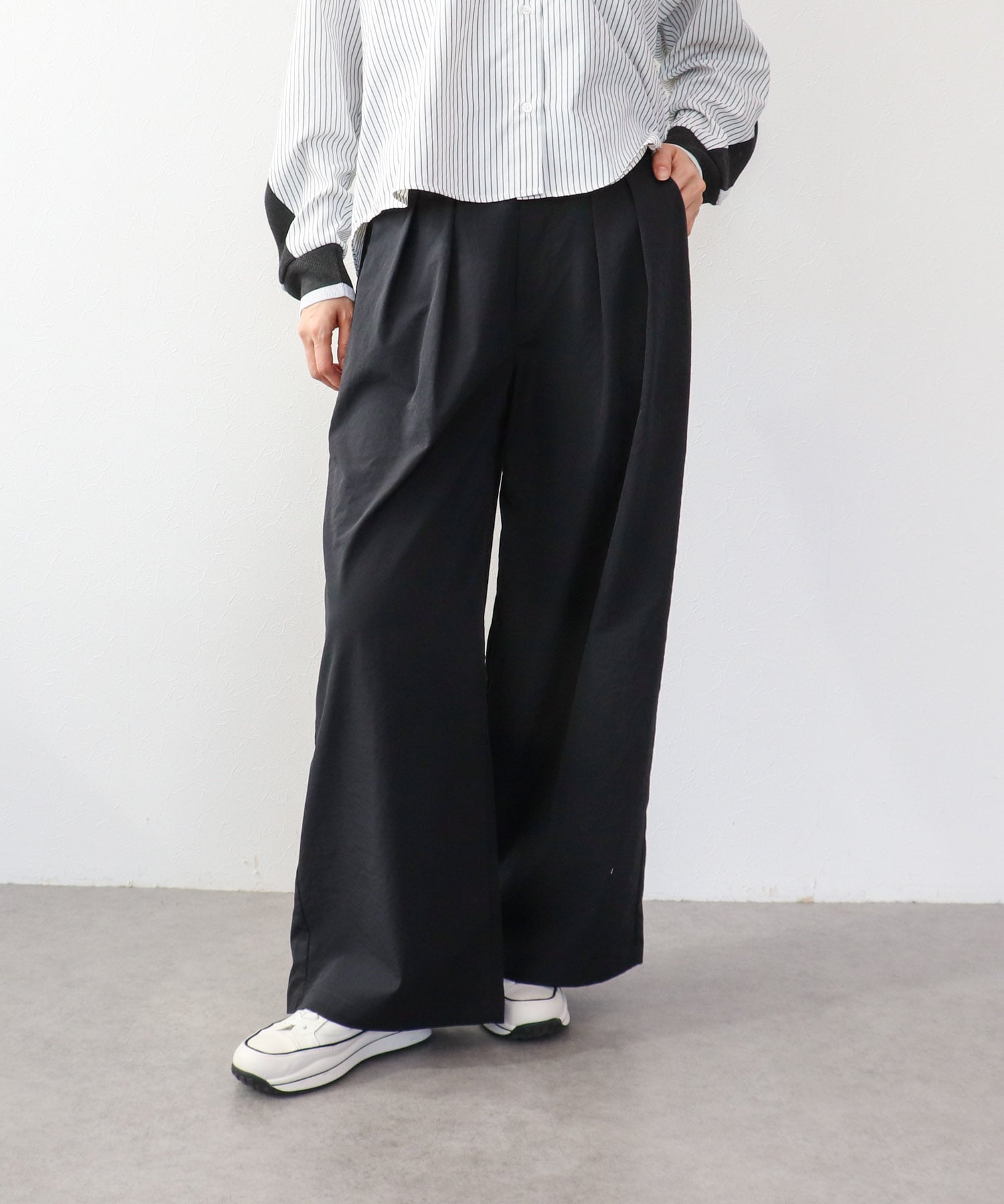 【UVカット】ストレッチテックチノワイドパンツ