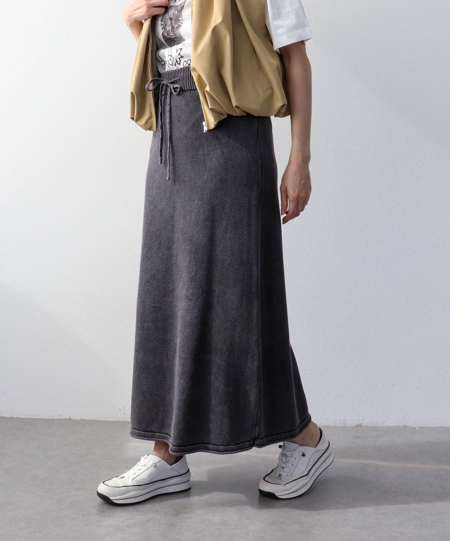 ストーンウォッシュスカート