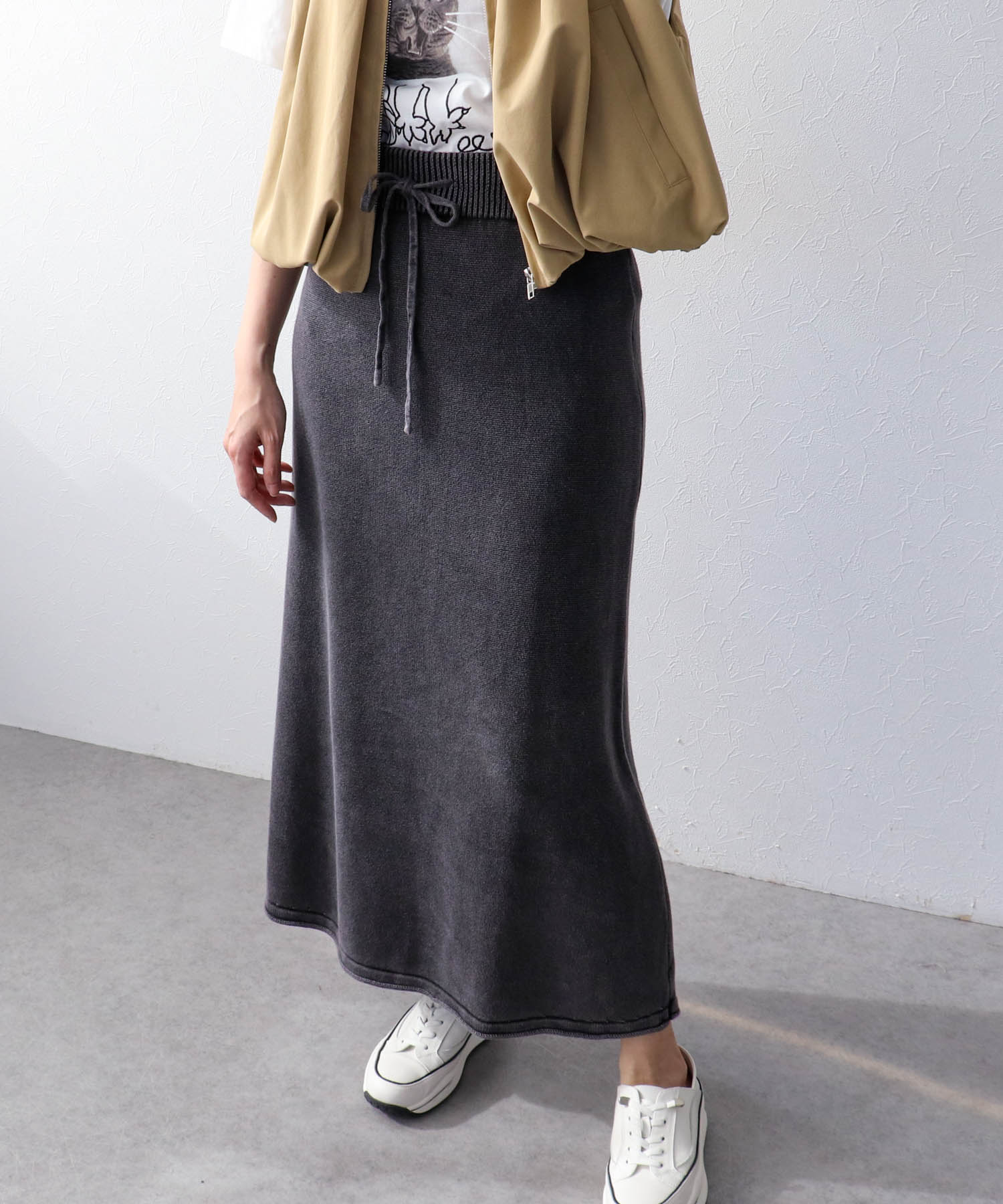 ストーンウォッシュスカート