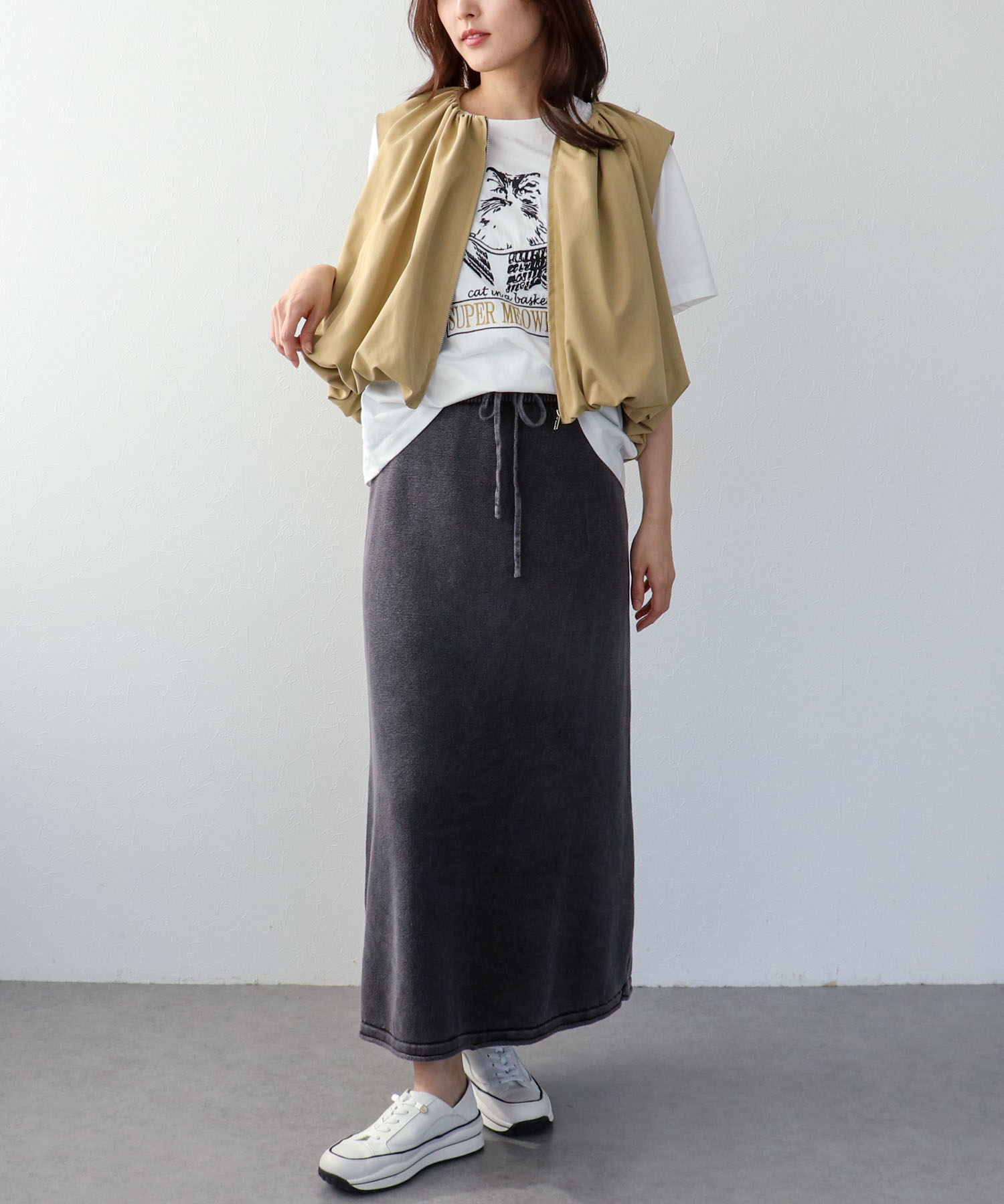 ストーンウォッシュスカート