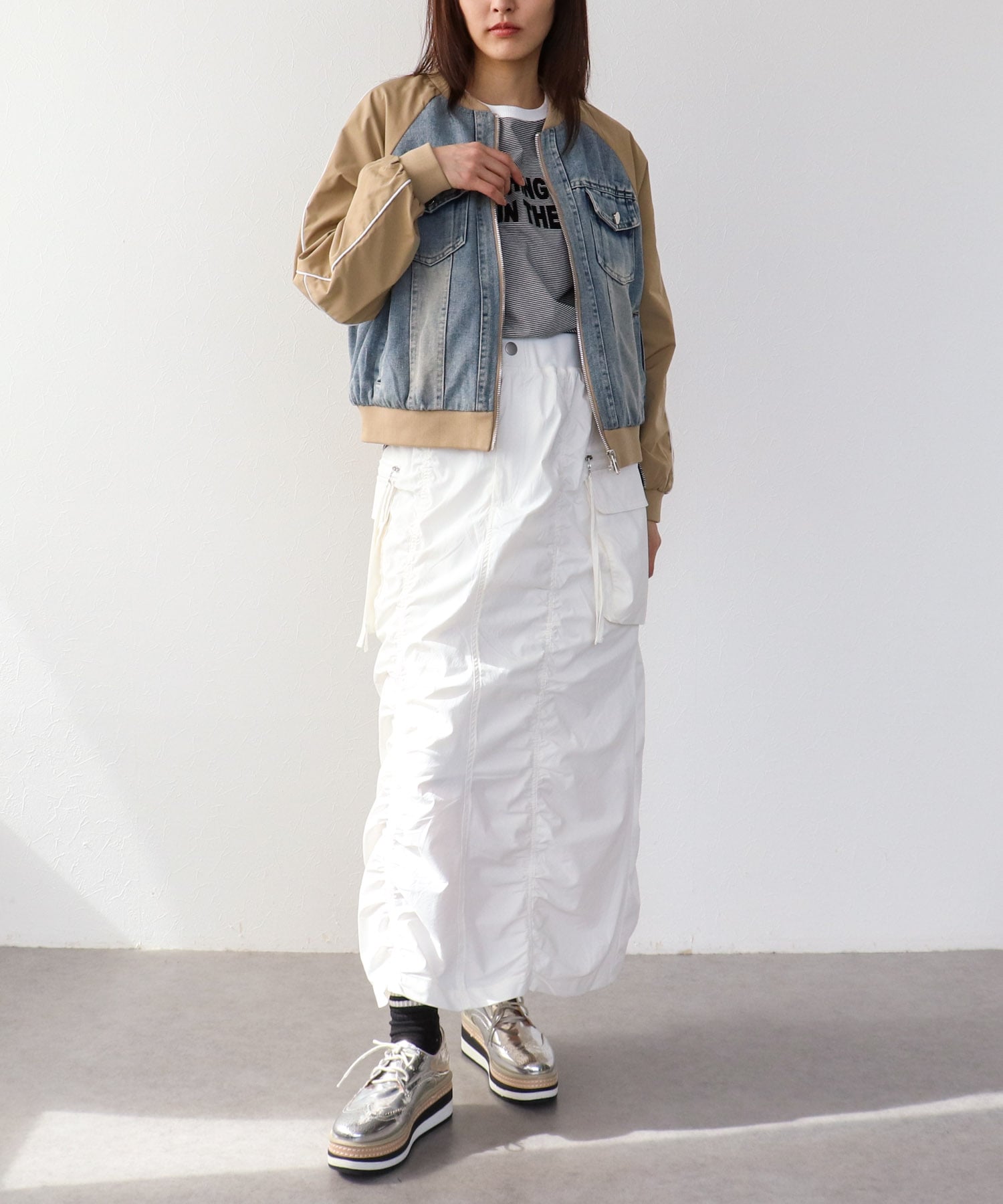 シャーリングミリタリースカート