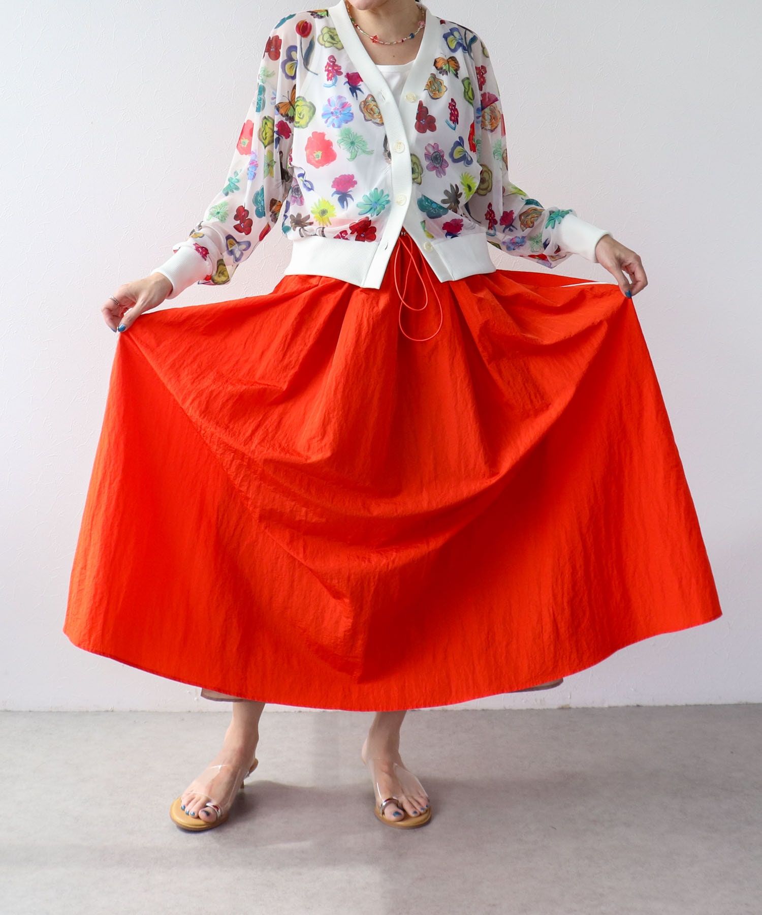 カラーフレアースカート