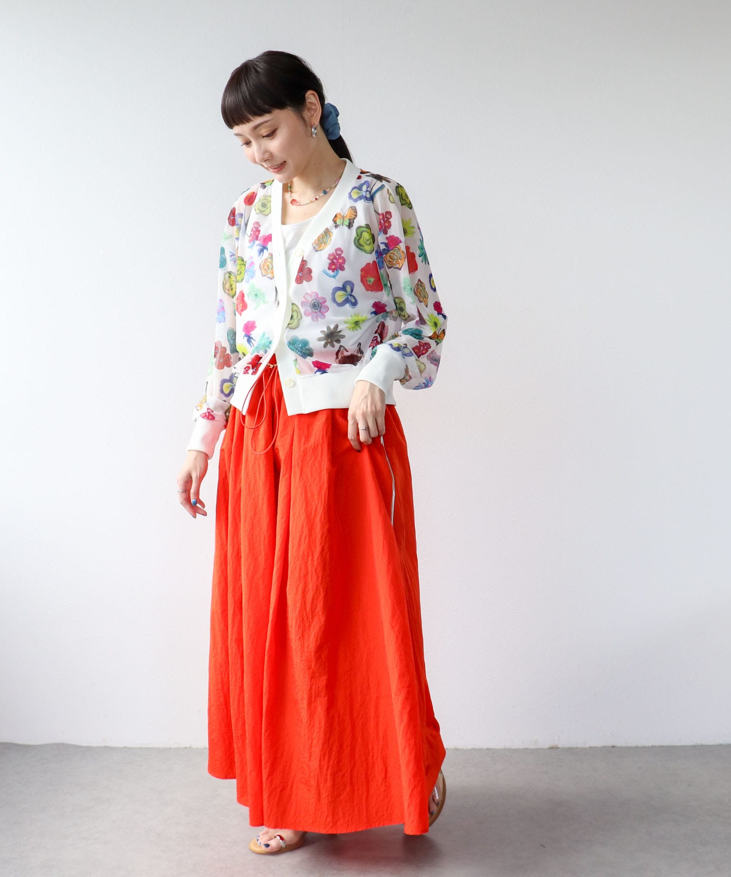 カラーフレアースカート