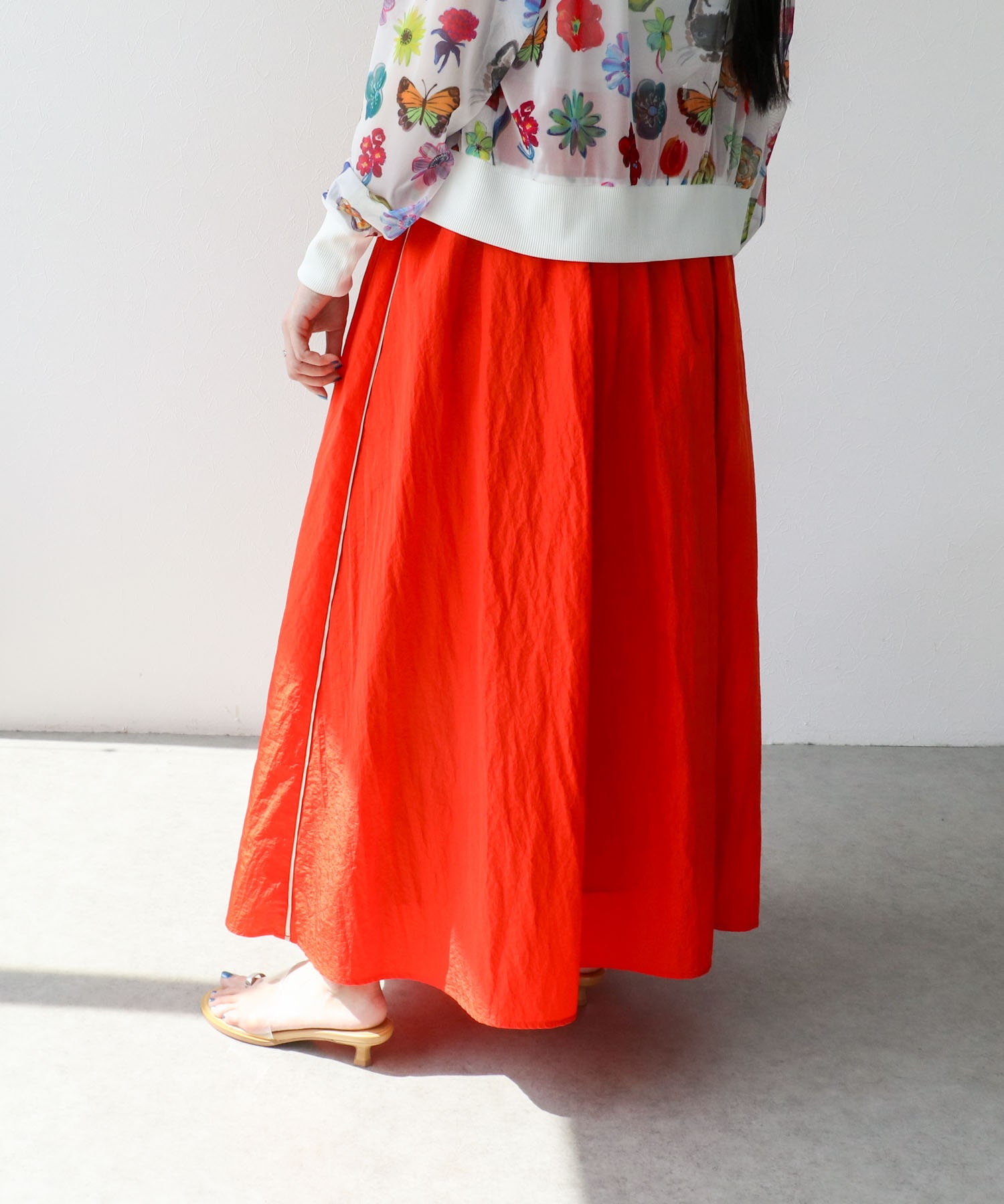 カラーフレアースカート