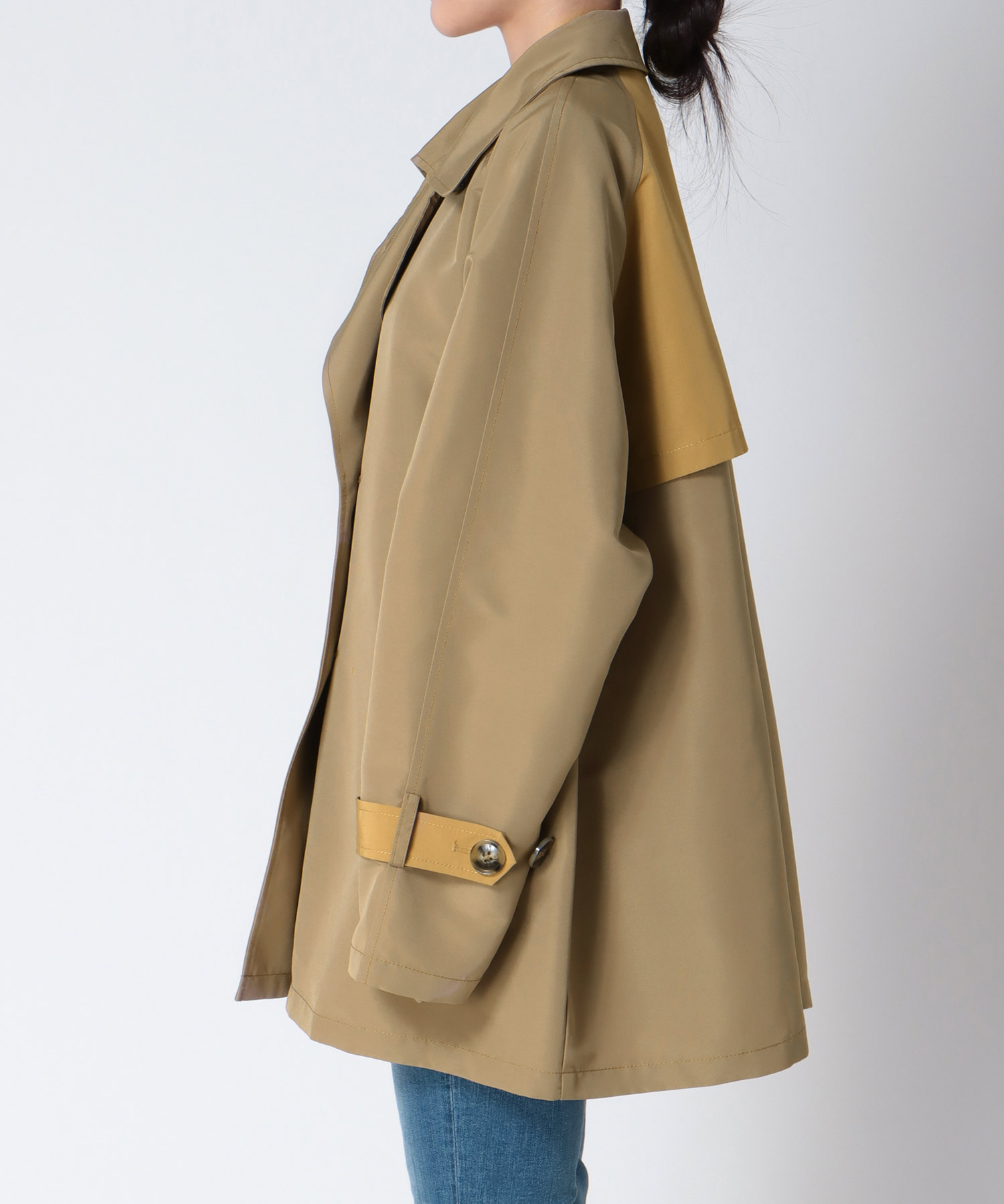 【2/26(木)12時予約開始】バイカラーショートトレンチコート