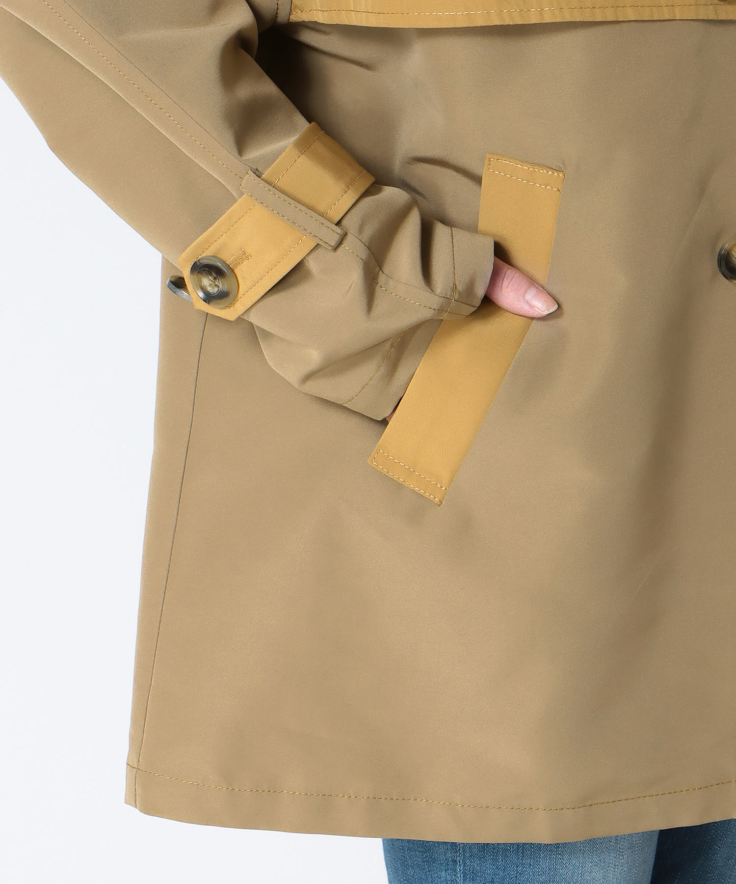 【2/26(木)12時予約開始】バイカラーショートトレンチコート