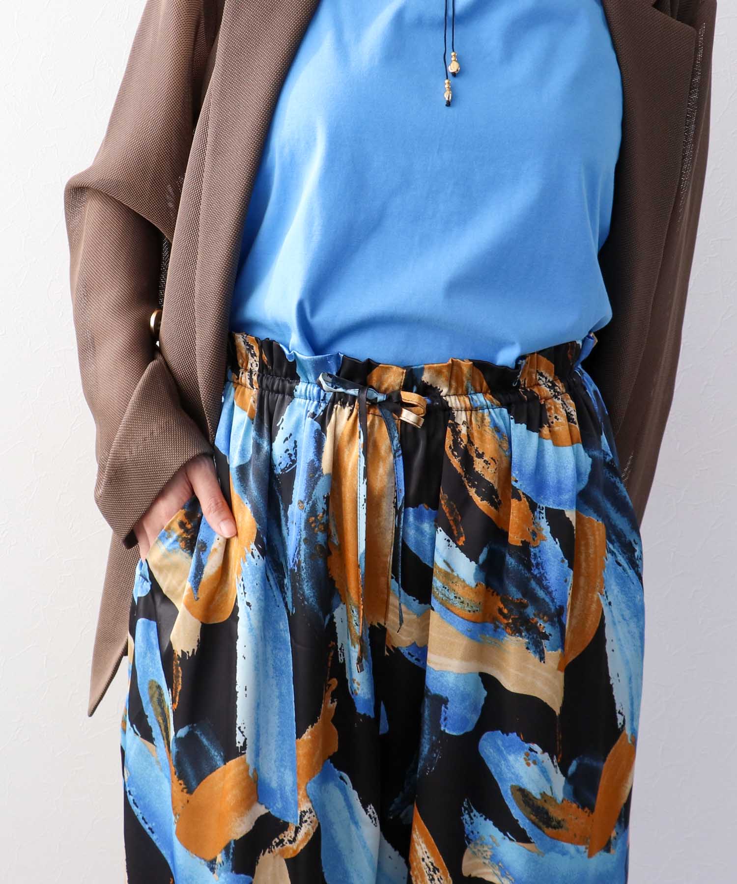 ペインティング柄リラックスパンツ