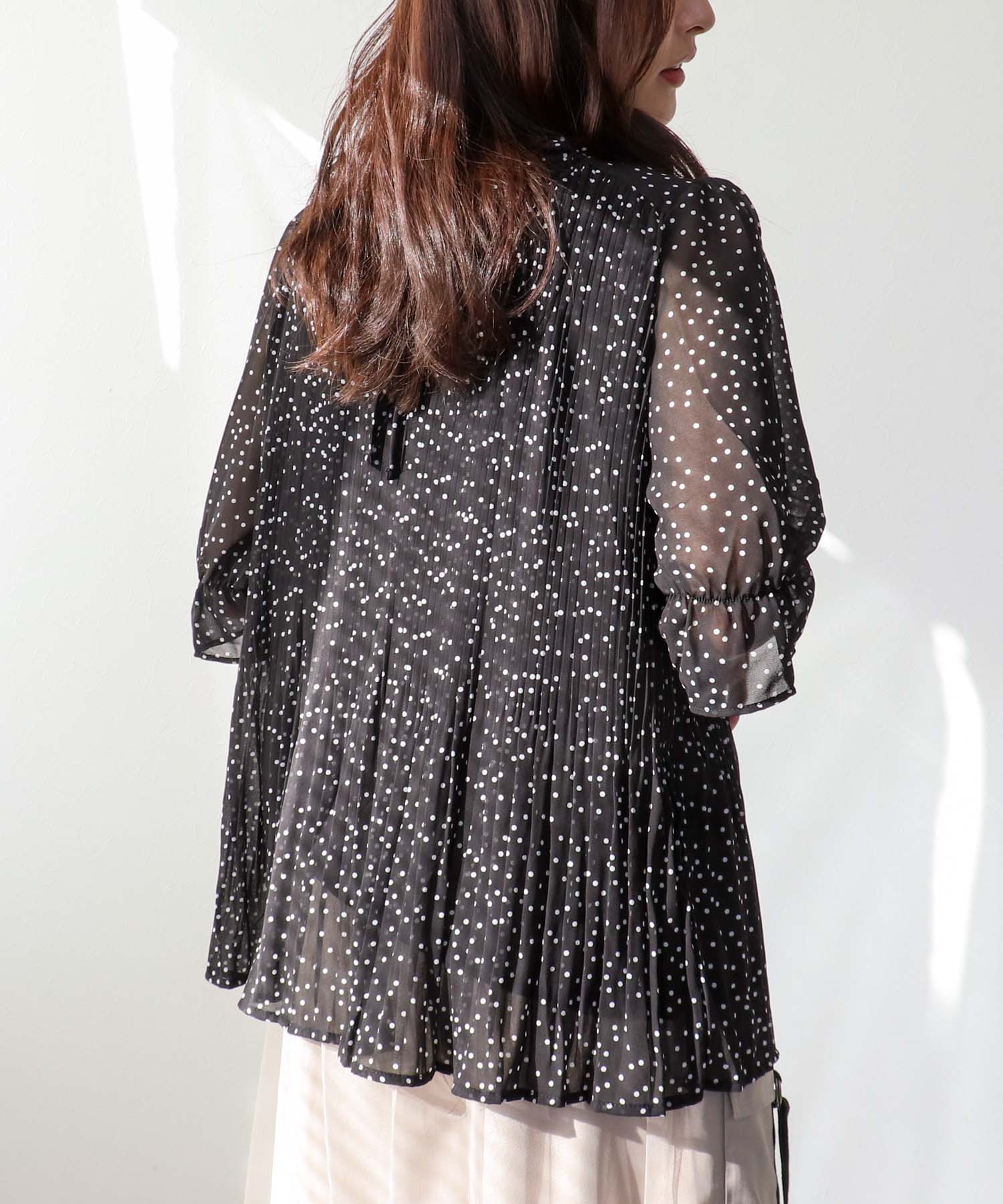 2WAYハーフスリーブブラウス