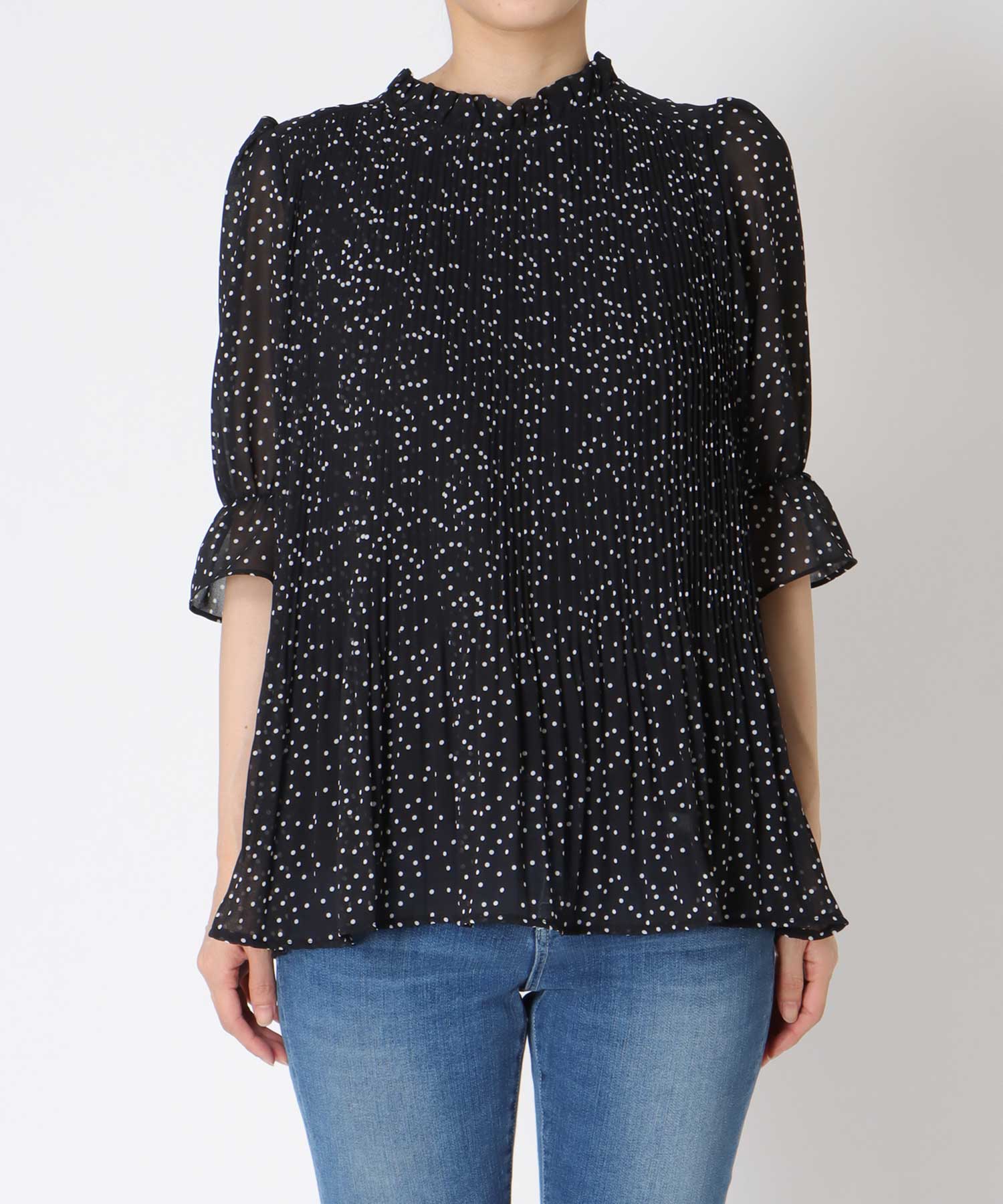 2WAYハーフスリーブブラウス