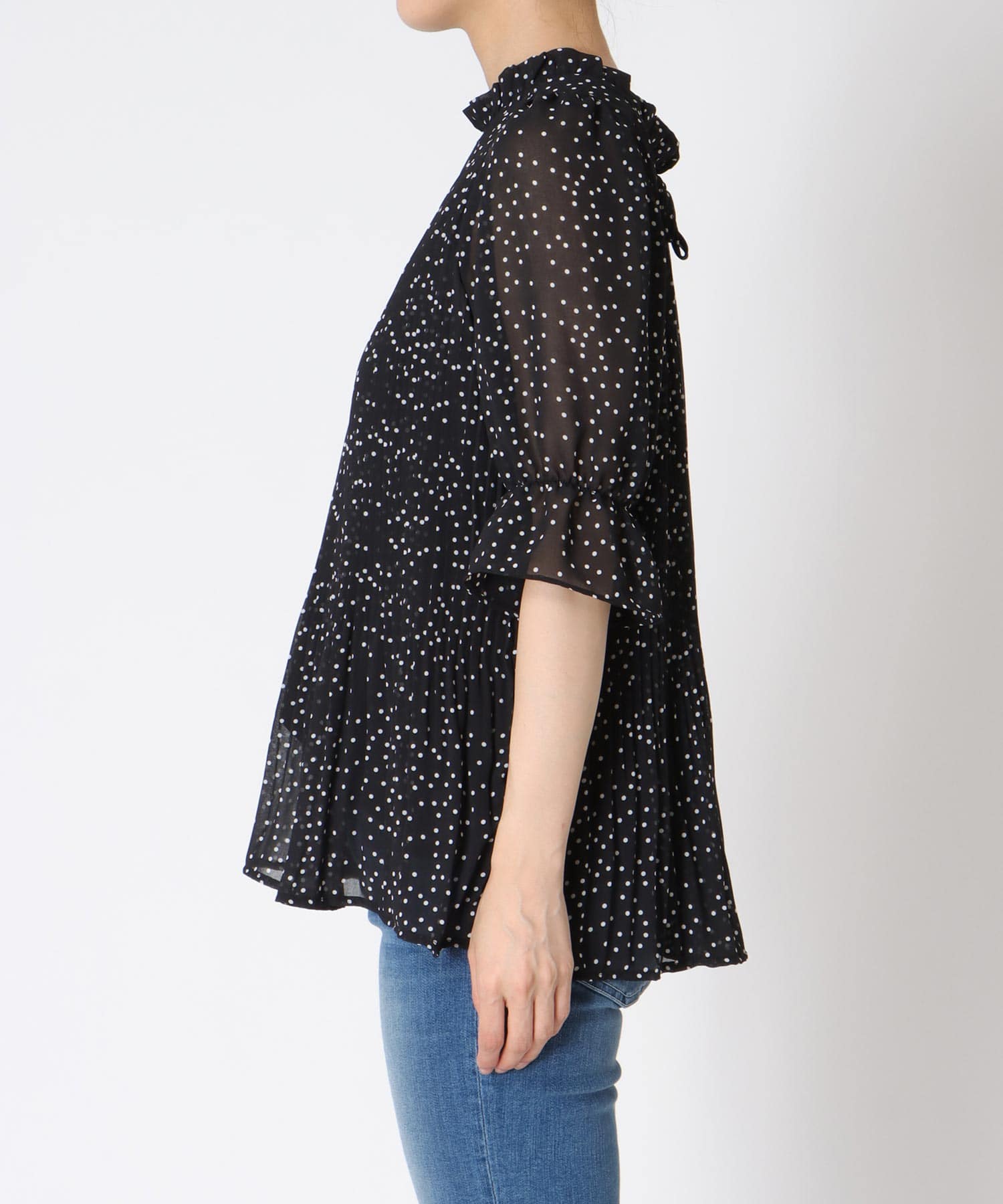 2WAYハーフスリーブブラウス