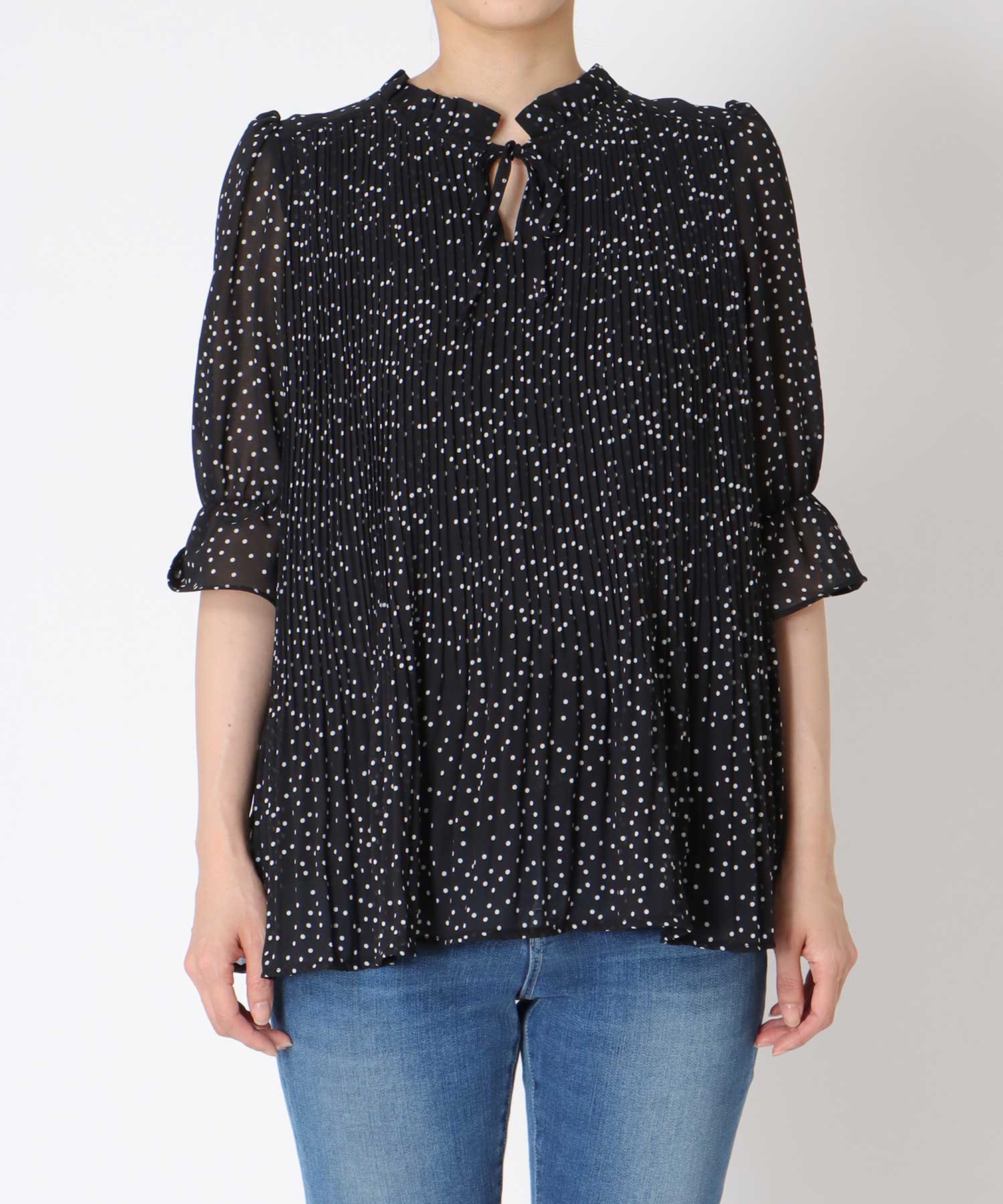 2WAYハーフスリーブブラウス