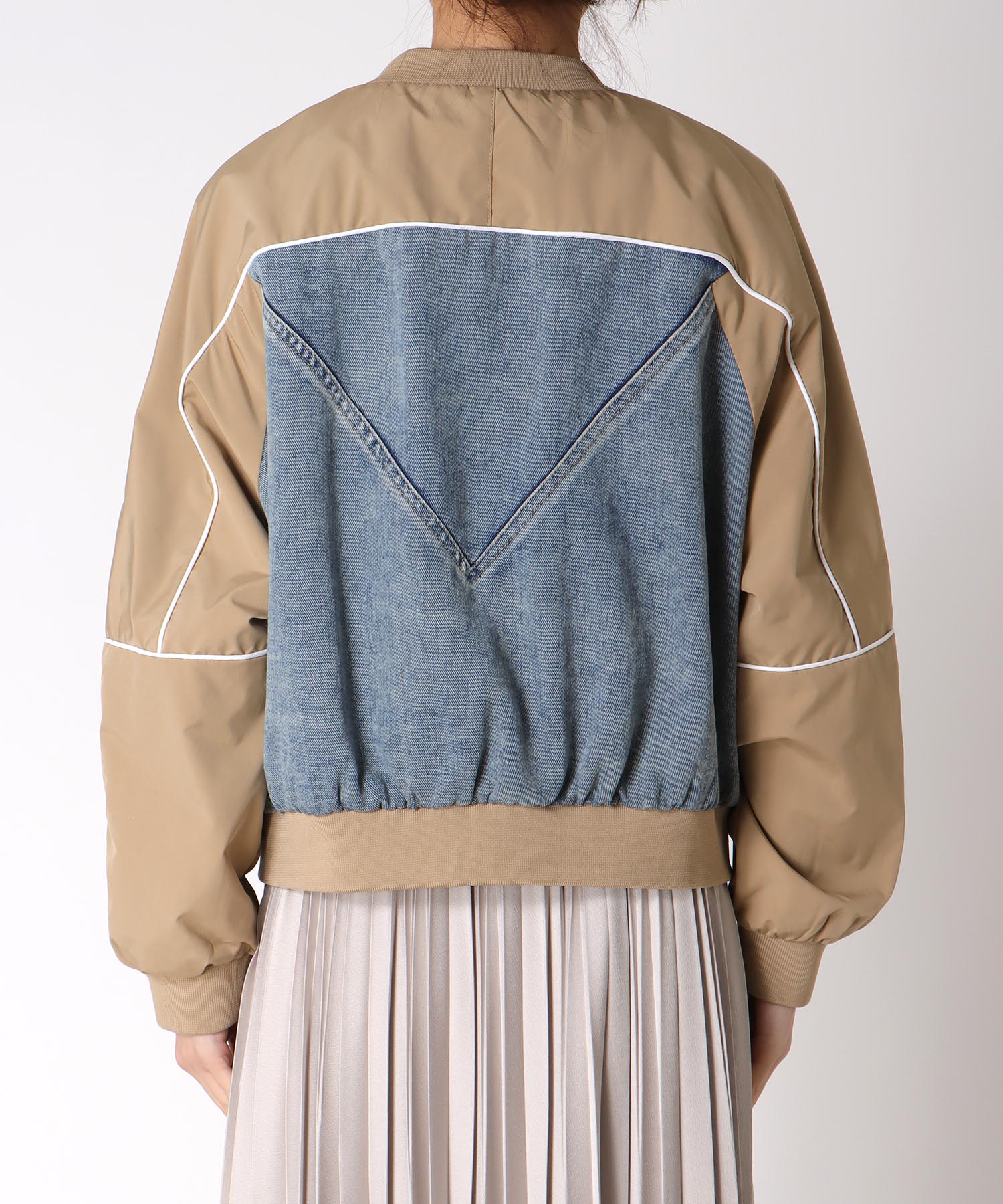 ナイロンデニムドッキングブルゾン