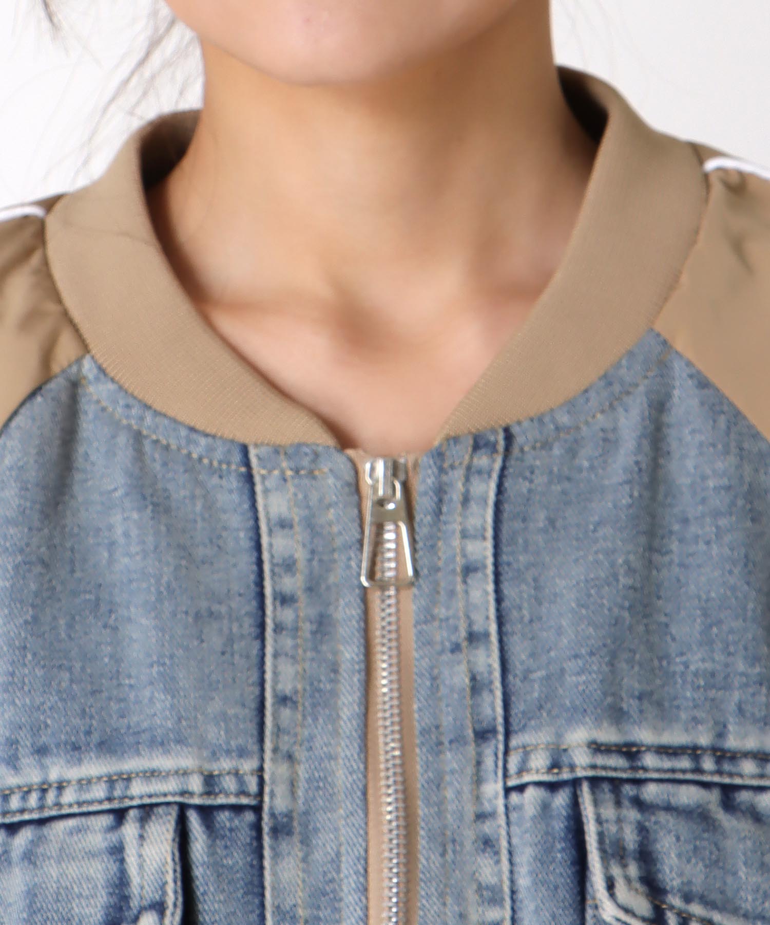 ナイロンデニムドッキングブルゾン