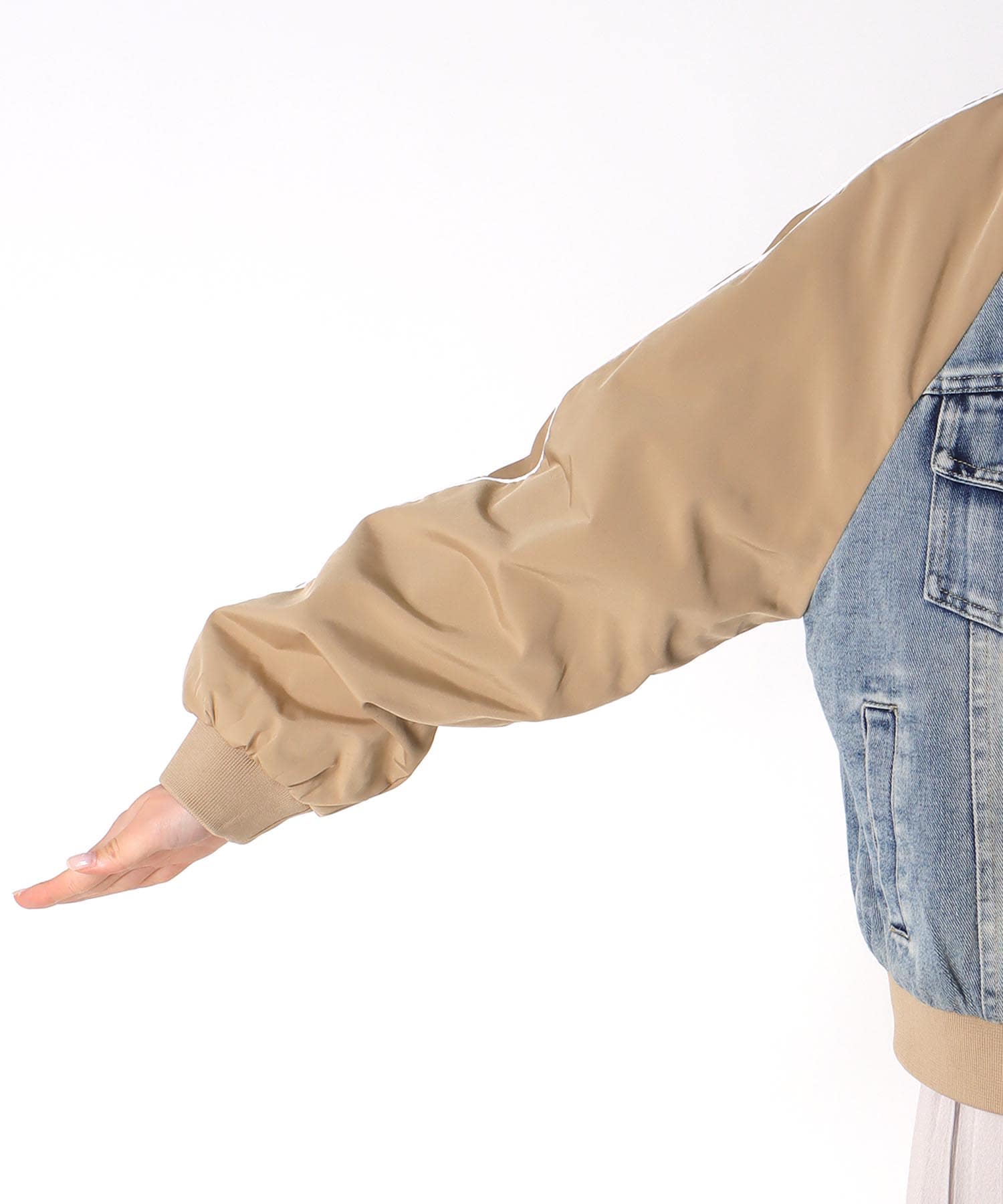 ナイロンデニムドッキングブルゾン