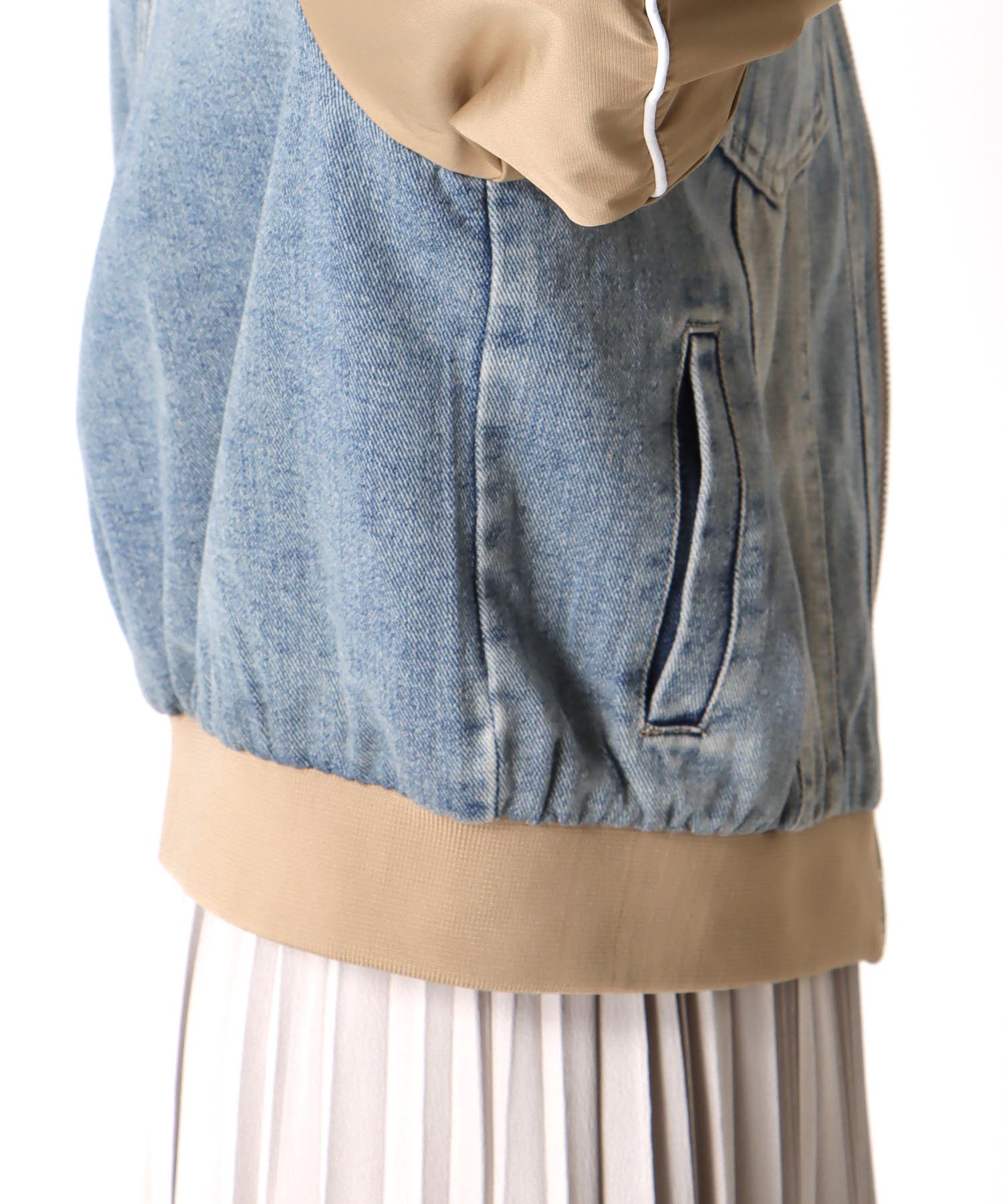 ナイロンデニムドッキングブルゾン