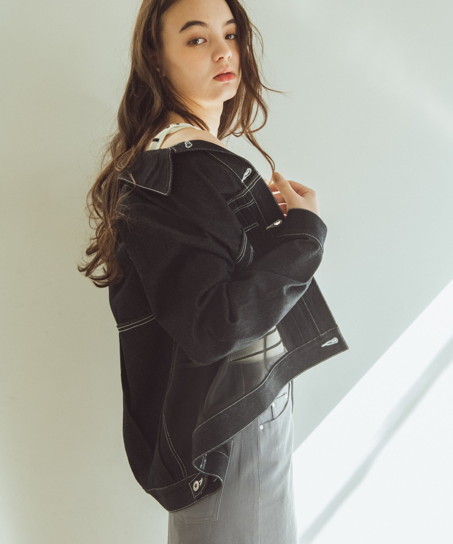 シアードッキングデニムブルゾン