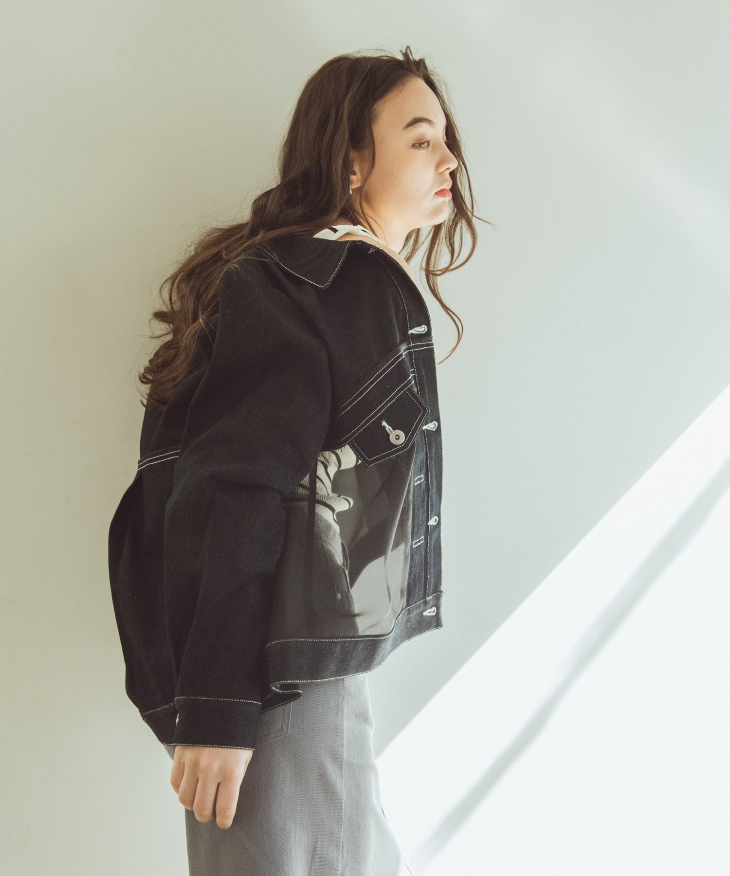 シアードッキングデニムブルゾン