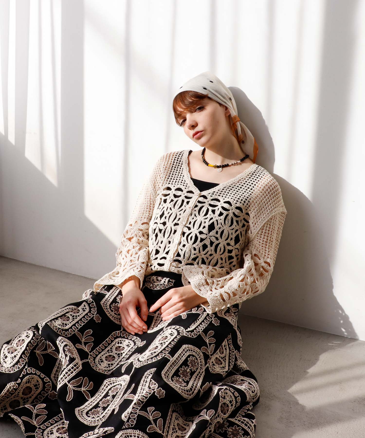 エンブロイダリーフレアースカート