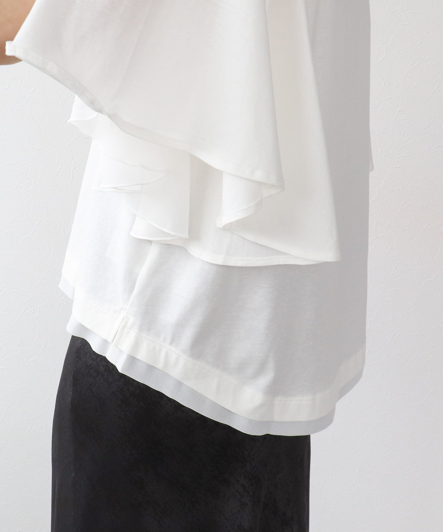 Wシルケットシフォンドッキングプルオーバー