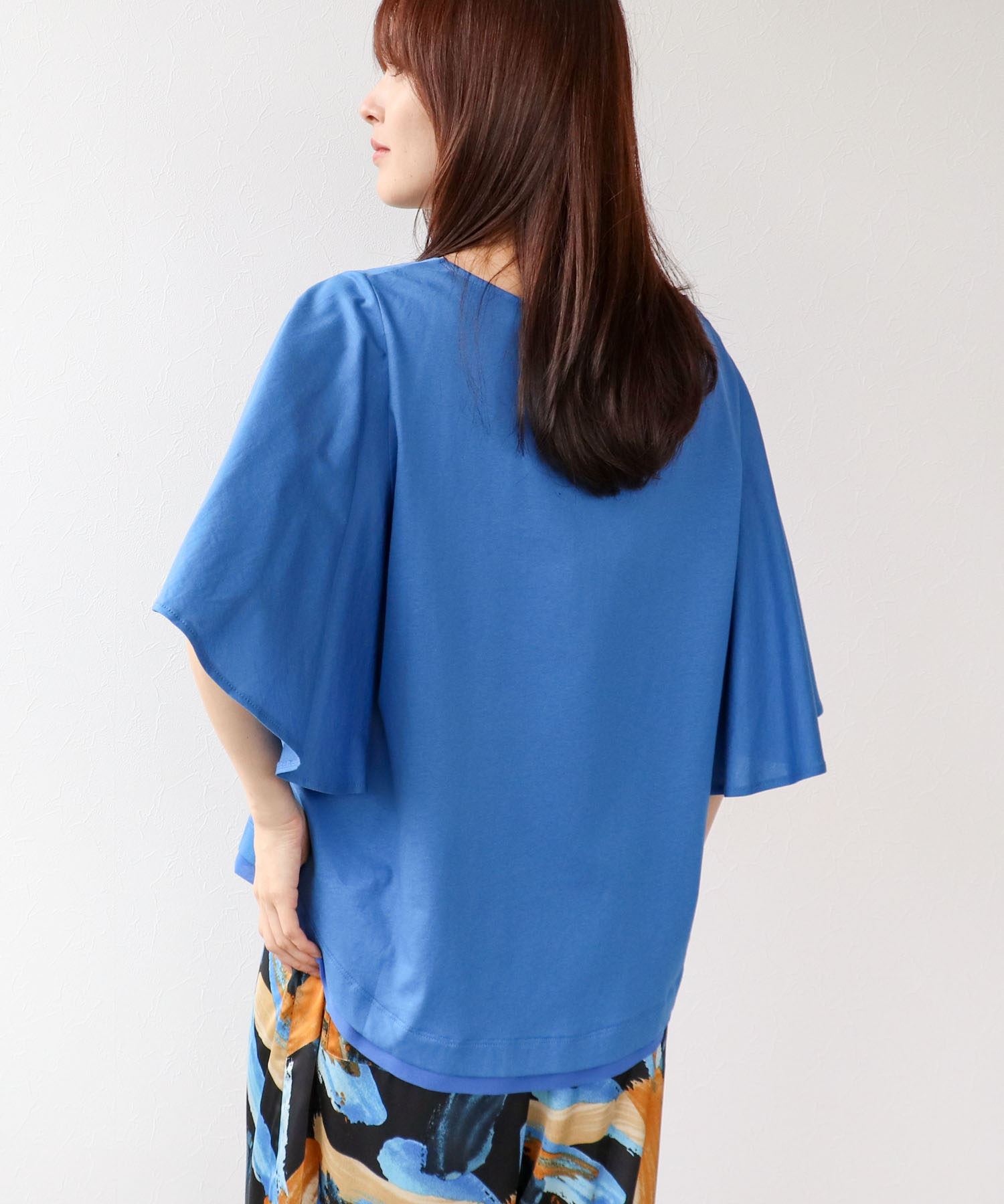 Wシルケットシフォンドッキングプルオーバー