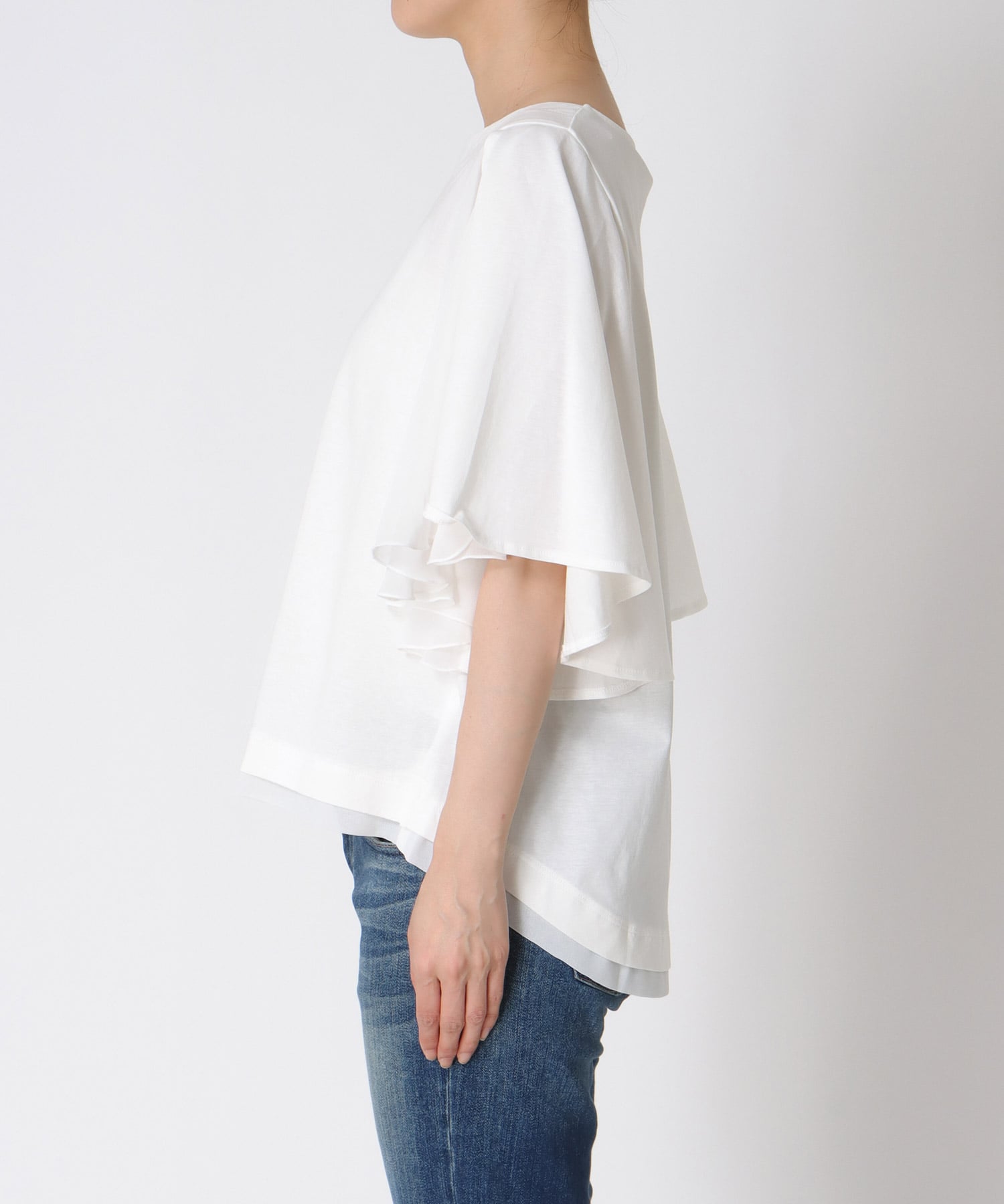 Wシルケットシフォンドッキングプルオーバー