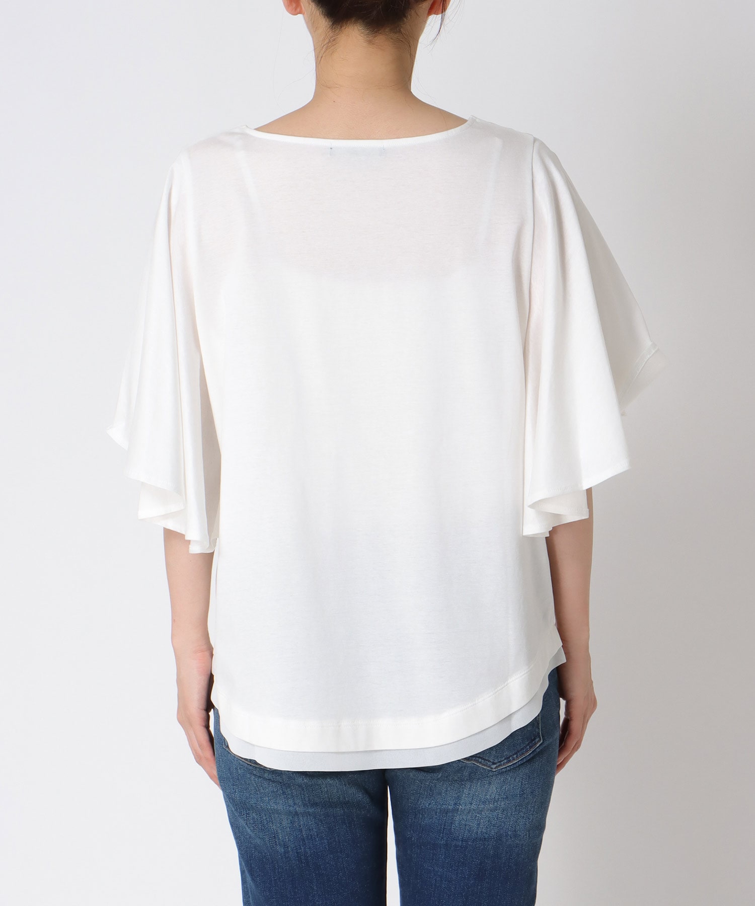 Wシルケットシフォンドッキングプルオーバー