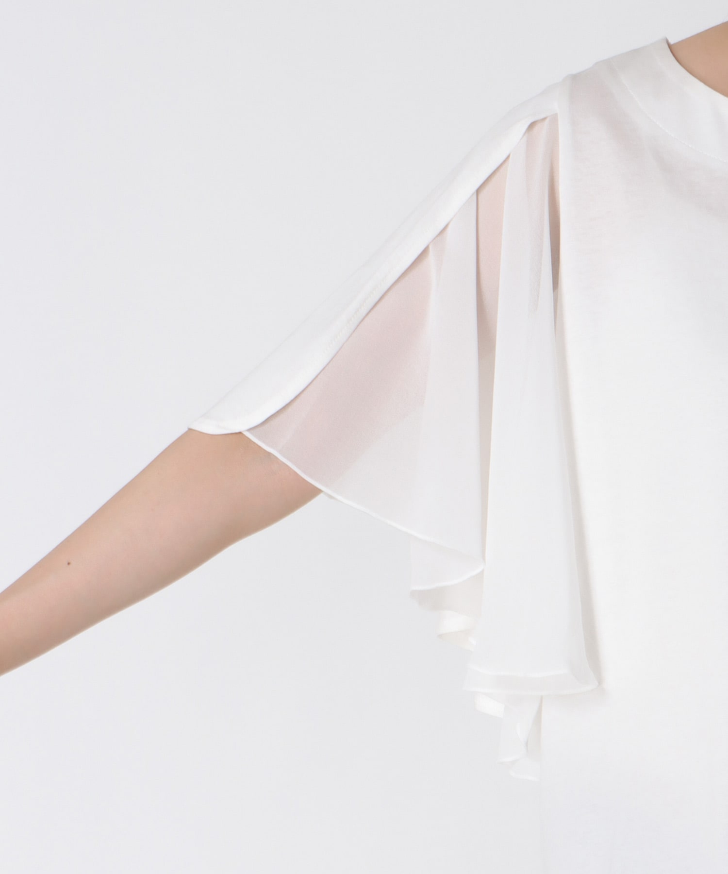 Wシルケットシフォンドッキングプルオーバー