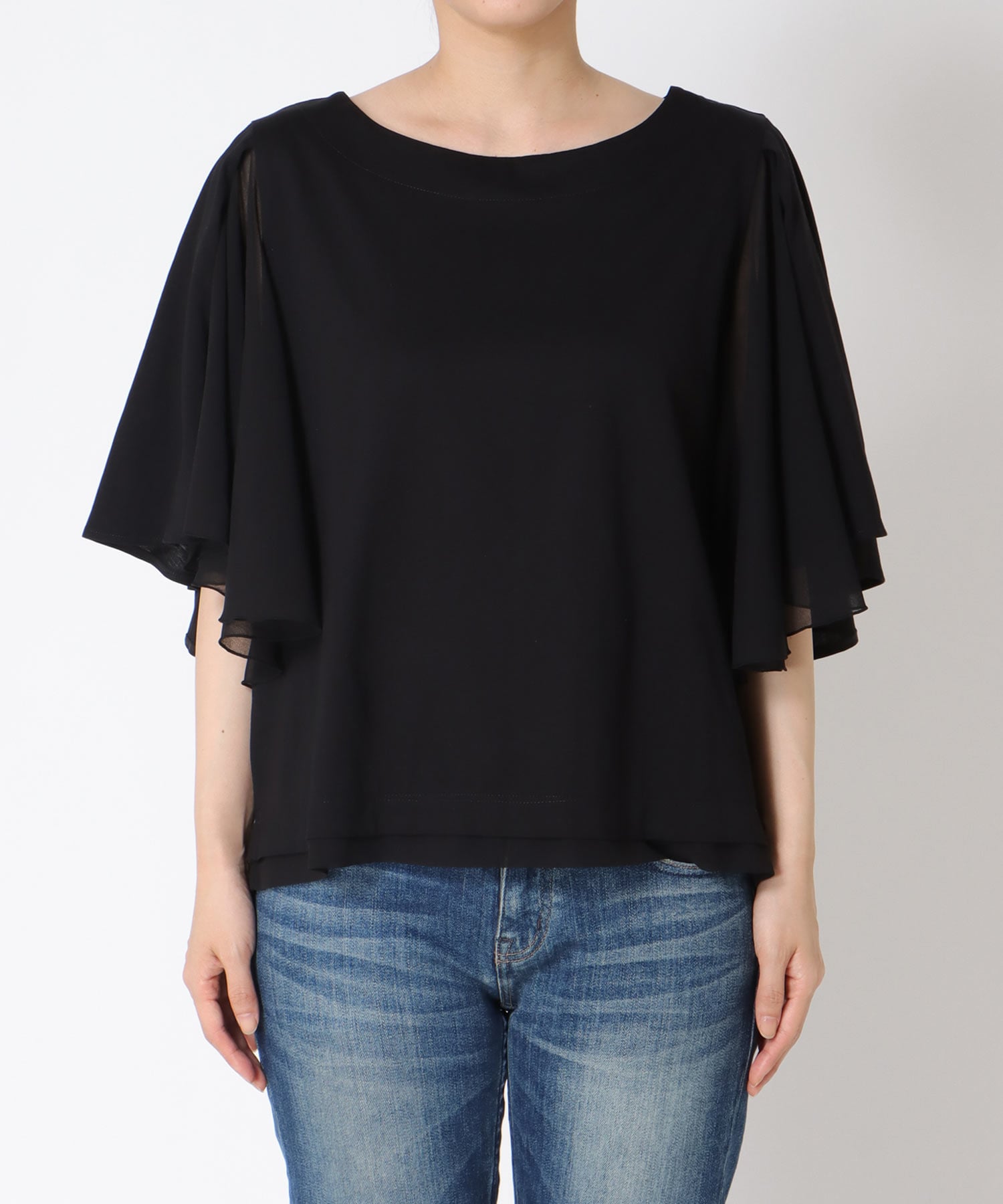 Wシルケットシフォンドッキングプルオーバー