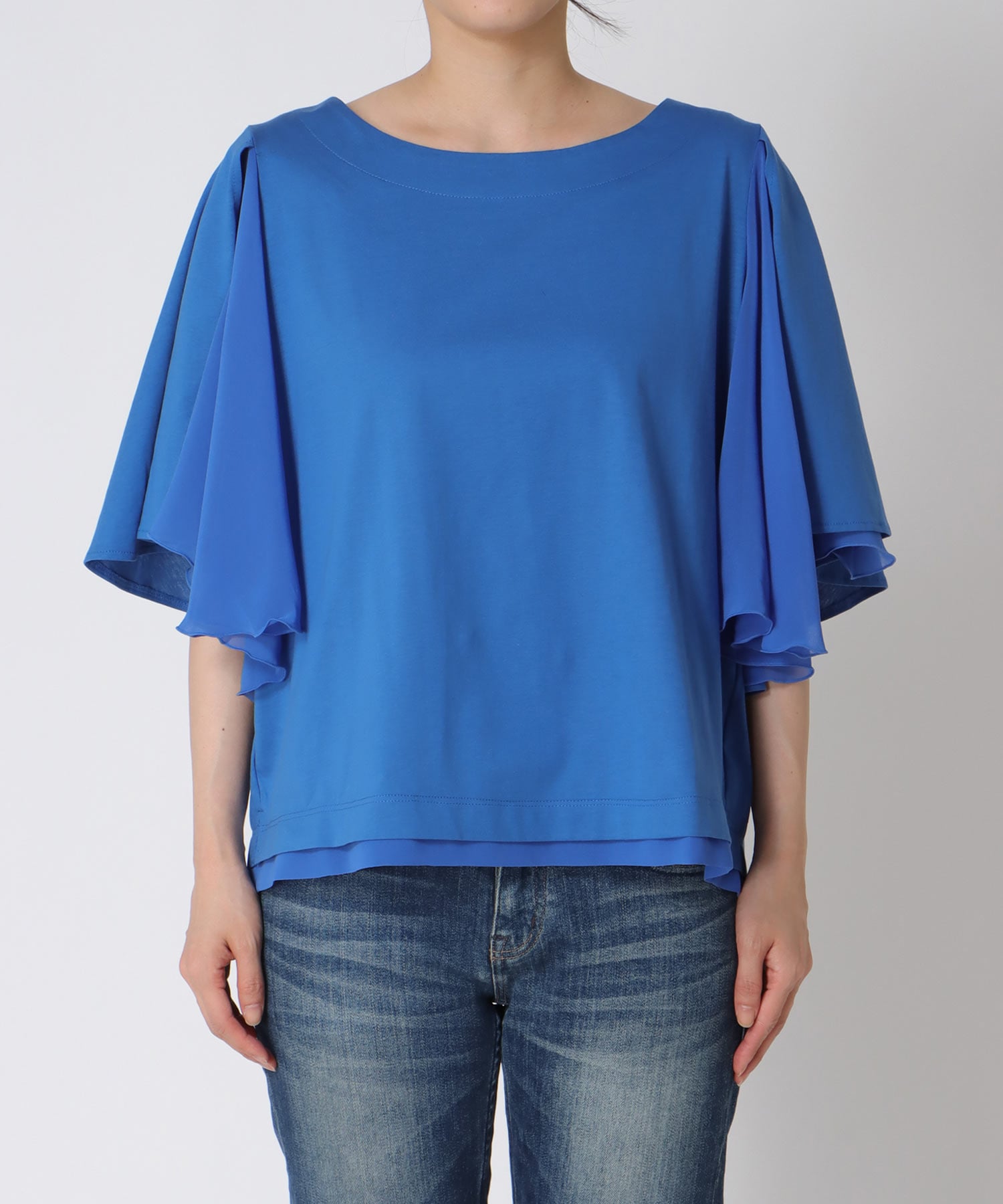 Wシルケットシフォンドッキングプルオーバー