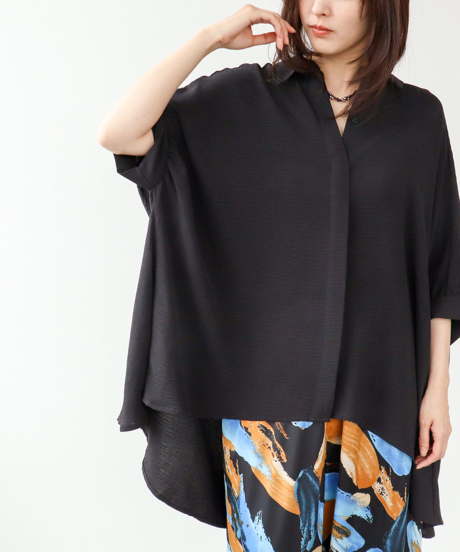 麻ライクシャツチュニック